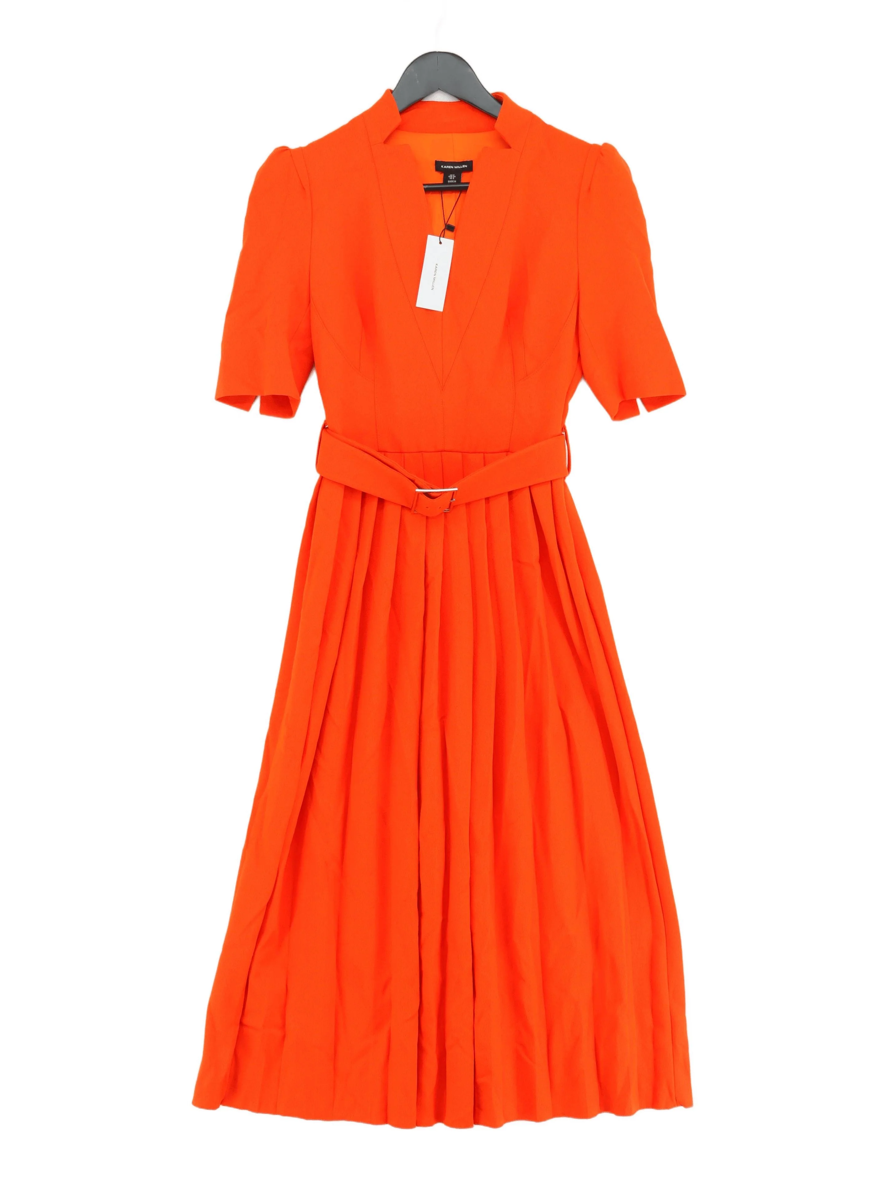 Karen Millen A-Line Midi Dress UK6 in Orange RRP £219