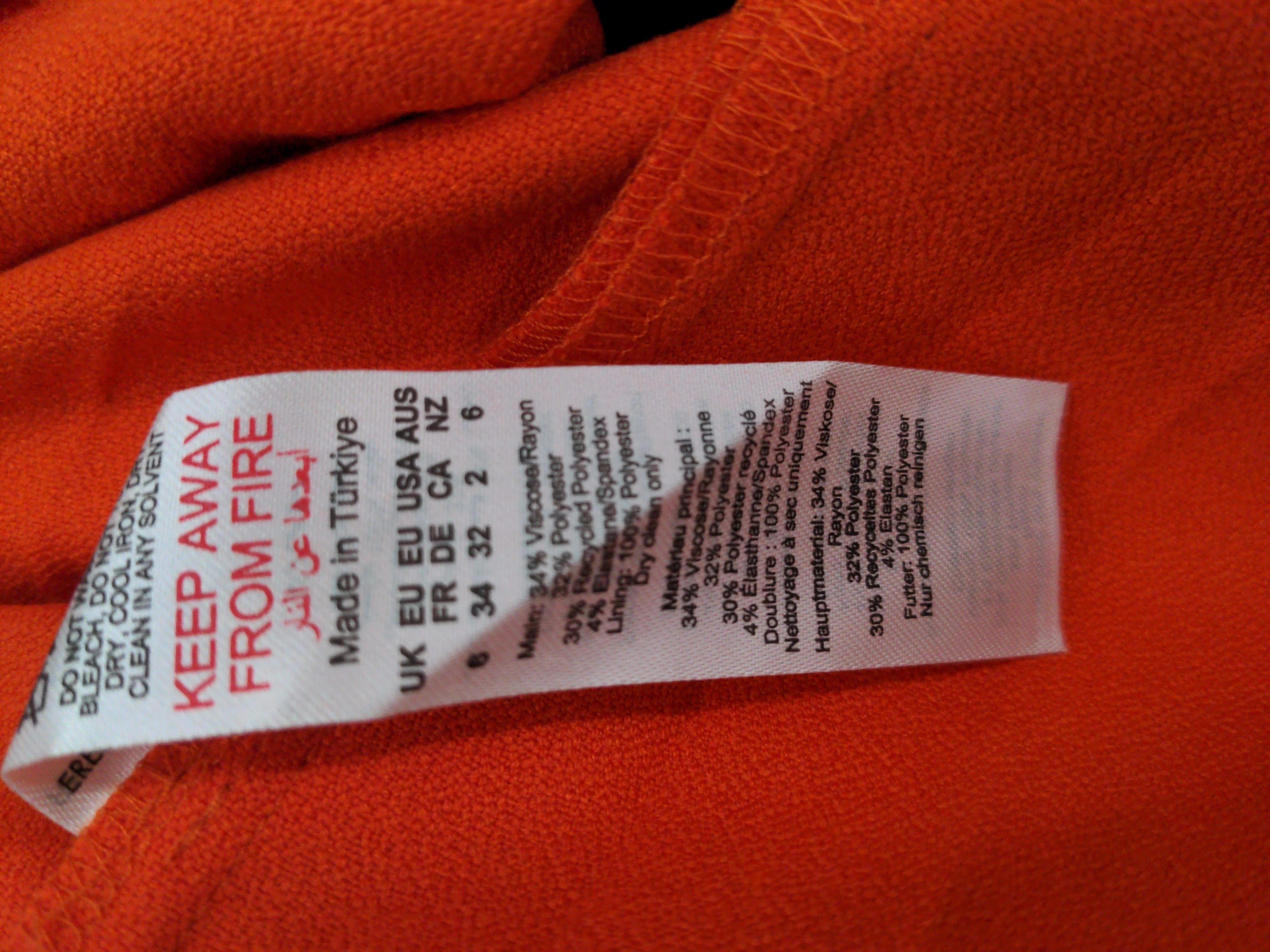 Karen Millen A-Line Midi Dress UK6 in Orange RRP £219 - Image 7