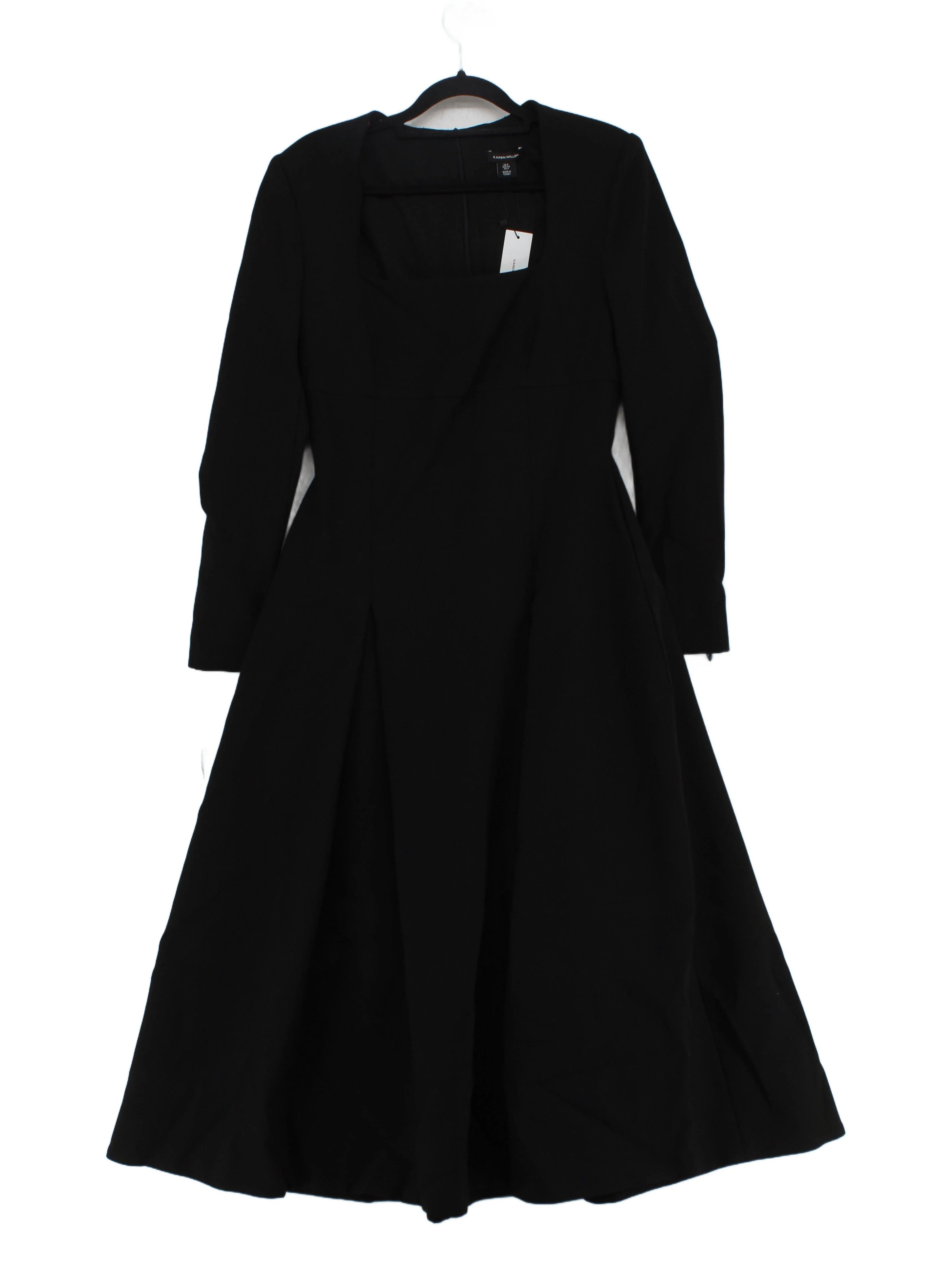 Karen Millen A-Line Midi Dress UK8 in Black RRP £209