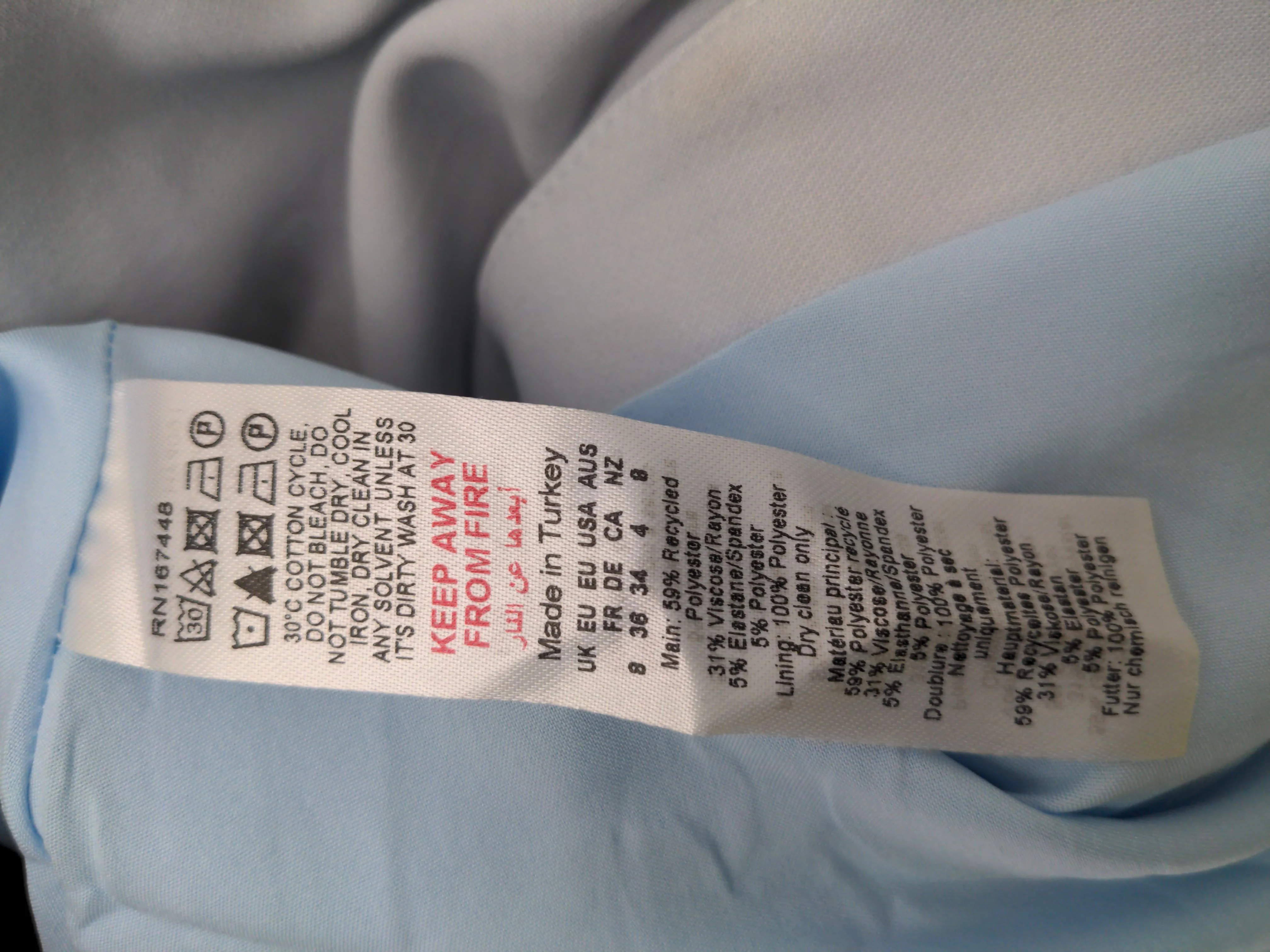 Karen Millen A-Line Midi Dress UK8 in Blue RRP £219 - Image 8