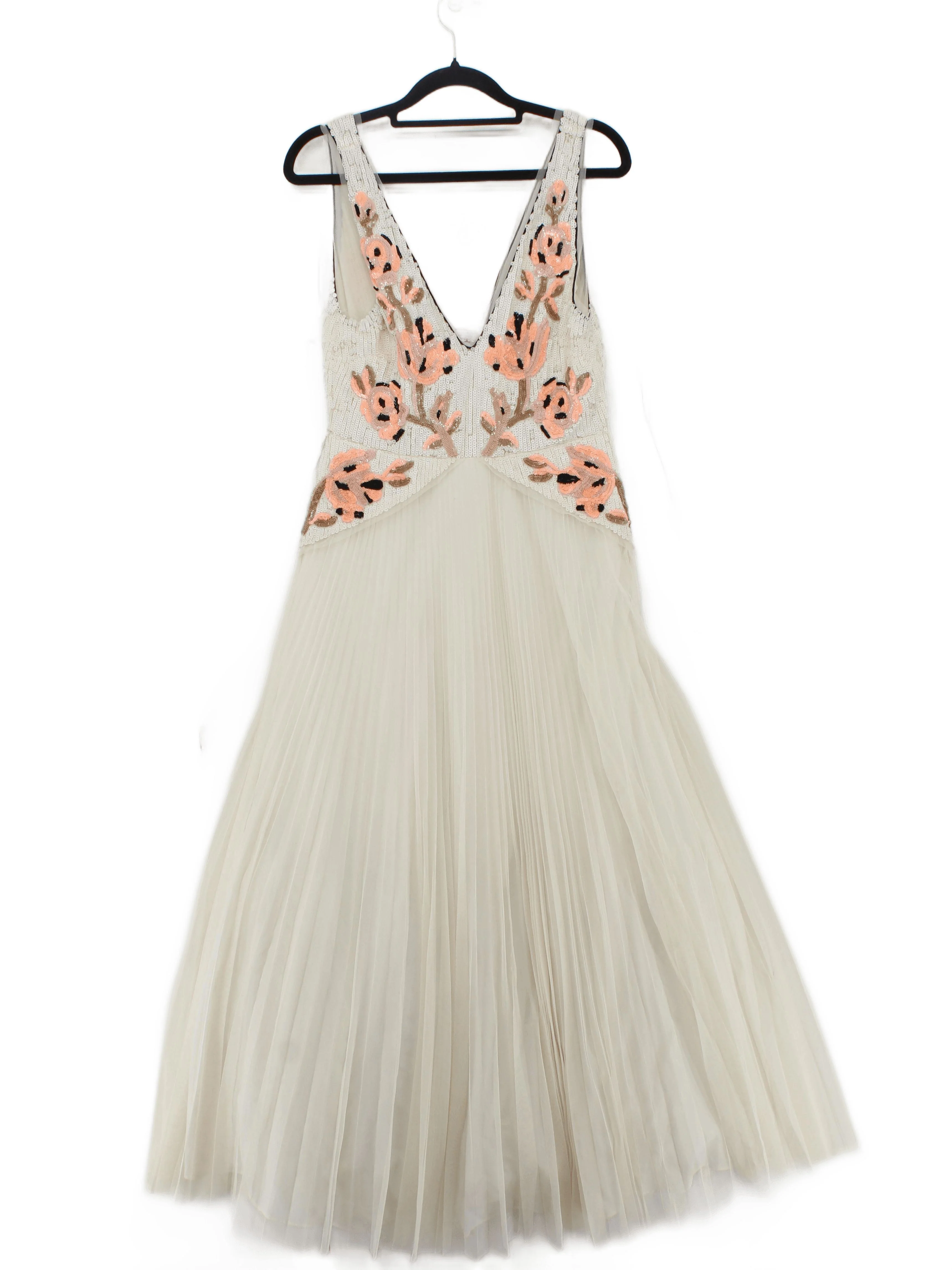 Karen Millen A-Line Midi Dress UK8 in Cream RRP £299 - Image 2