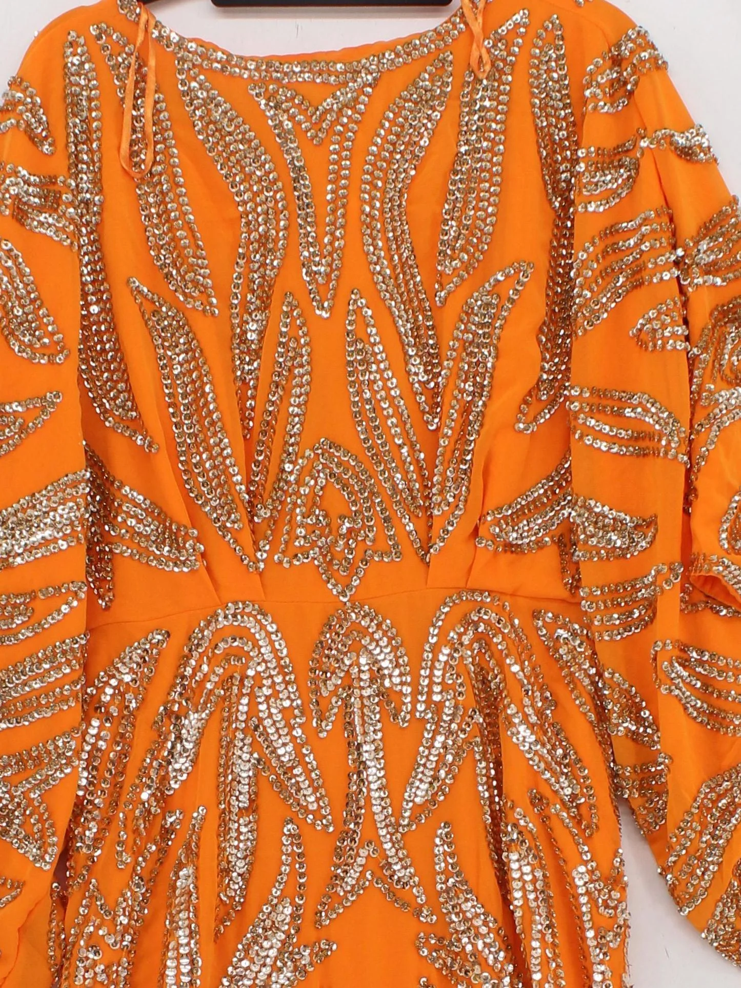 Karen Millen A-Line Midi Dress UK8 in Orange RRP £279 - Image 3