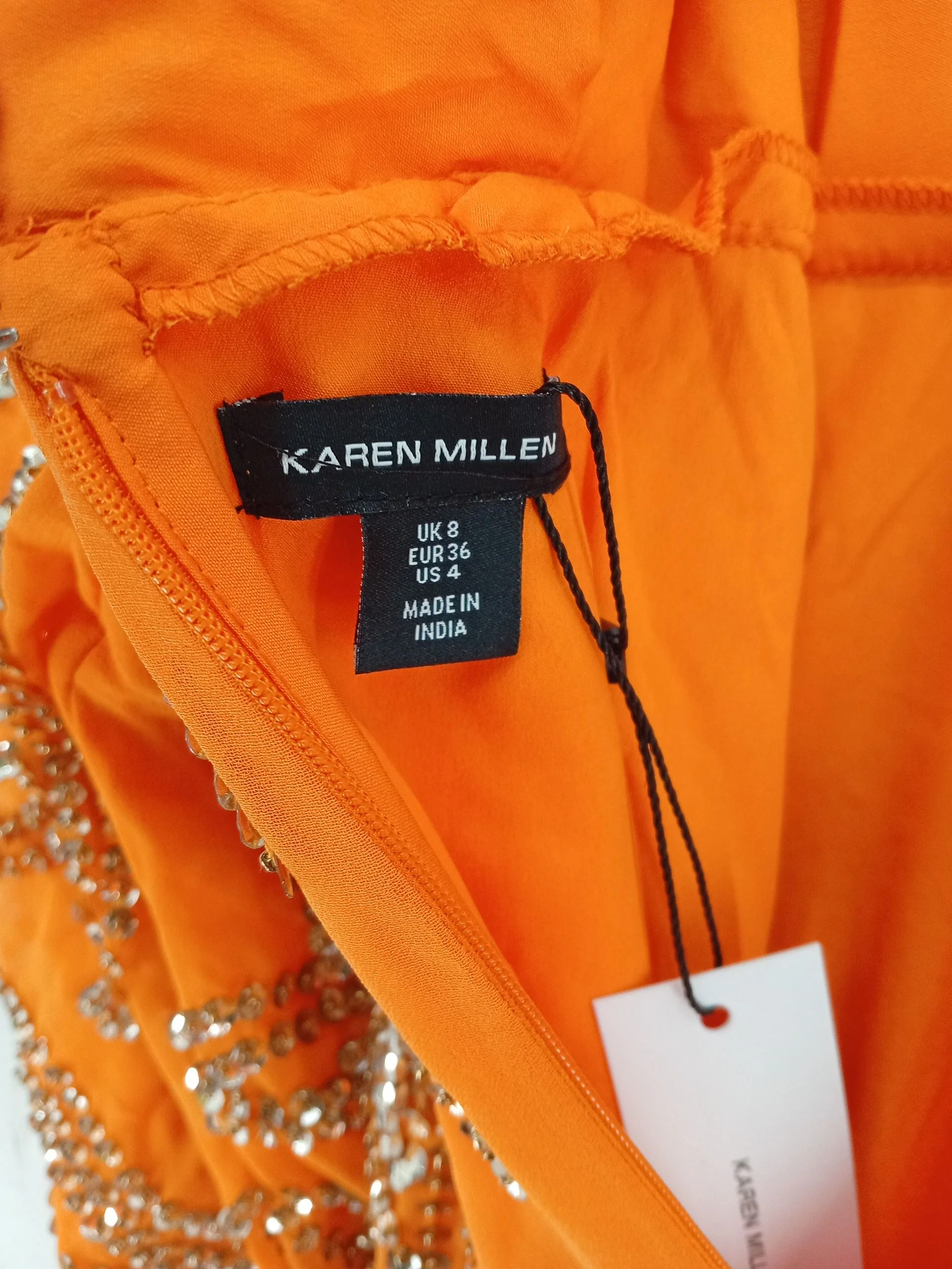 Karen Millen A-Line Midi Dress UK8 in Orange RRP £279 - Image 5