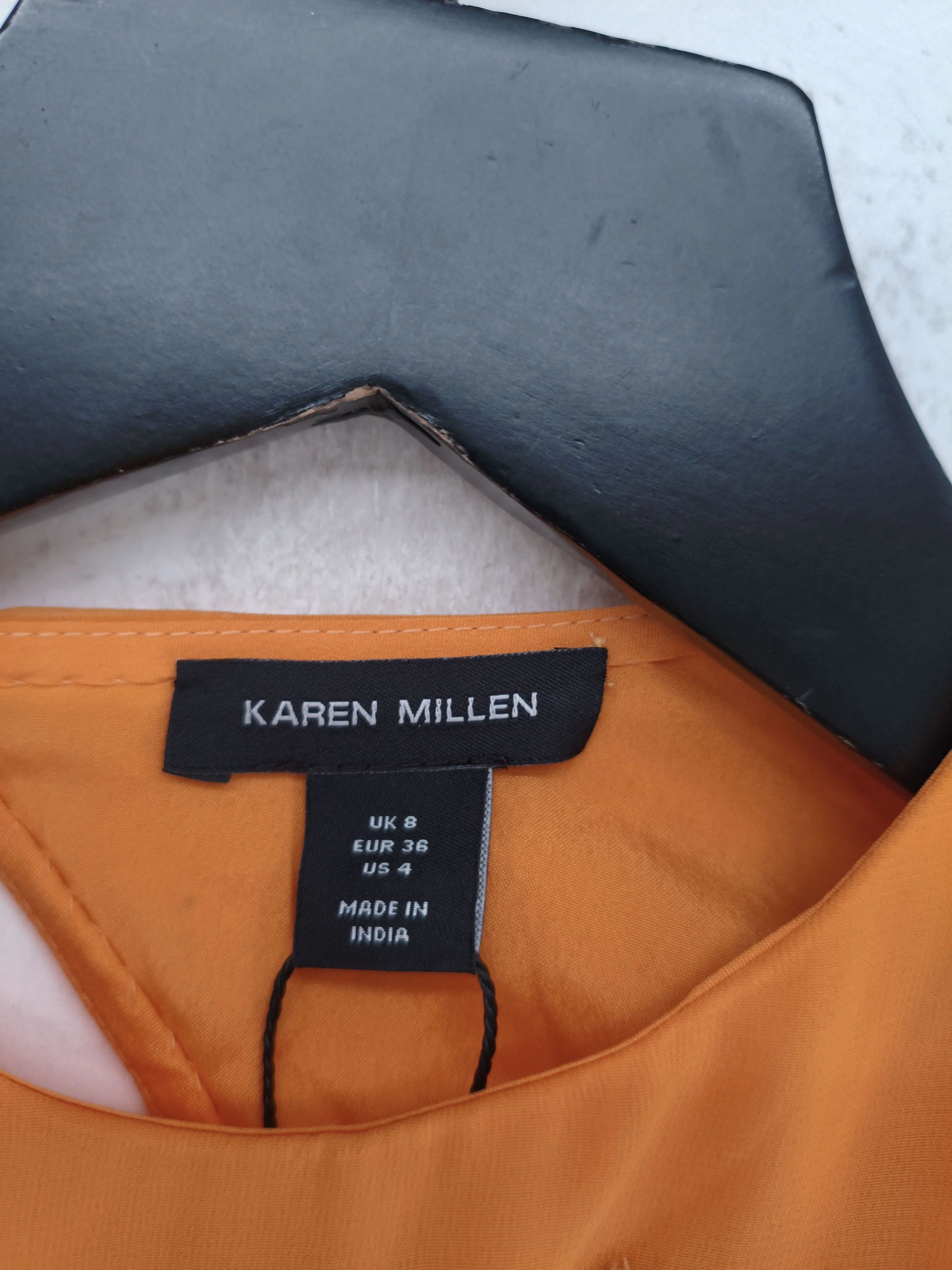 Karen Millen A-Line Midi Dress UK8 in Orange RRP £349 - Image 6