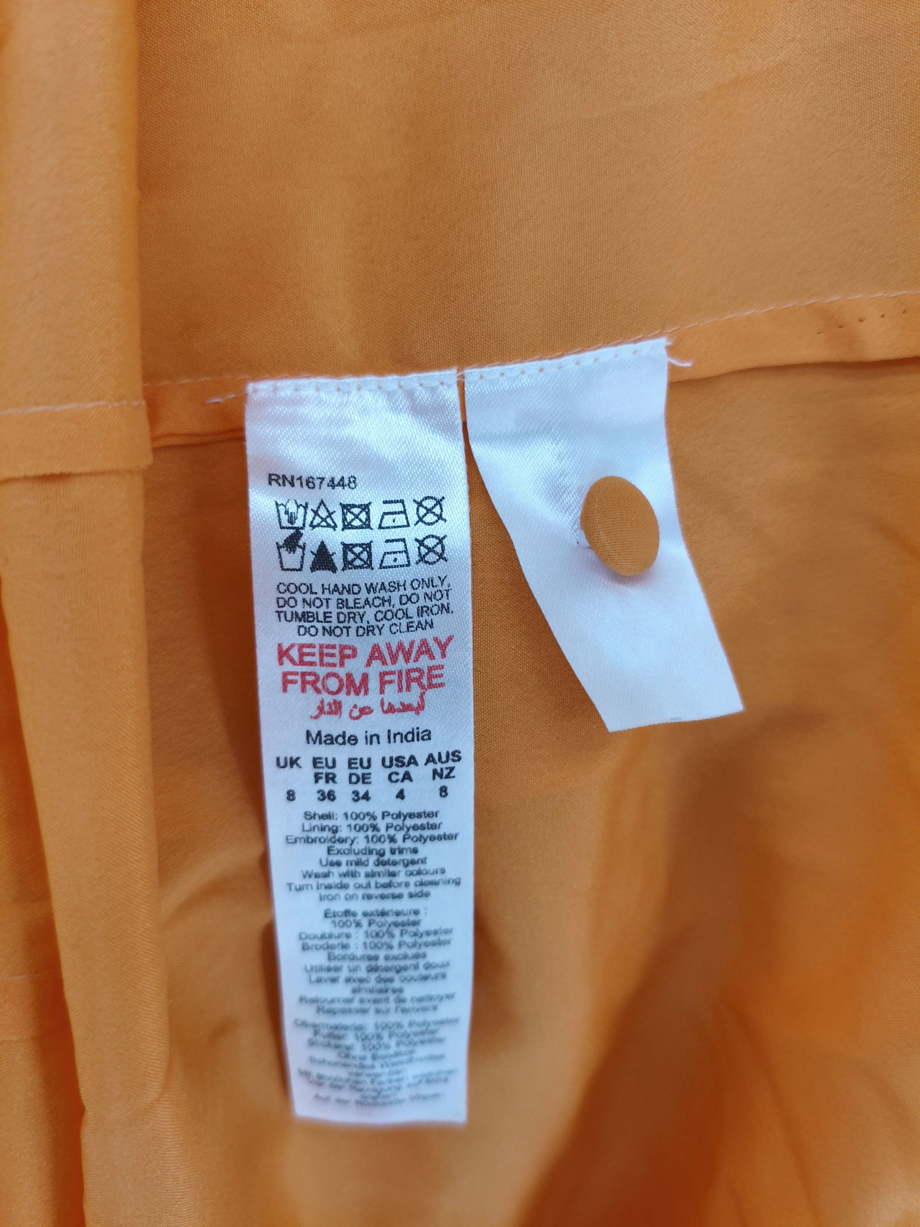Karen Millen A-Line Midi Dress UK8 in Orange RRP £349 - Image 7