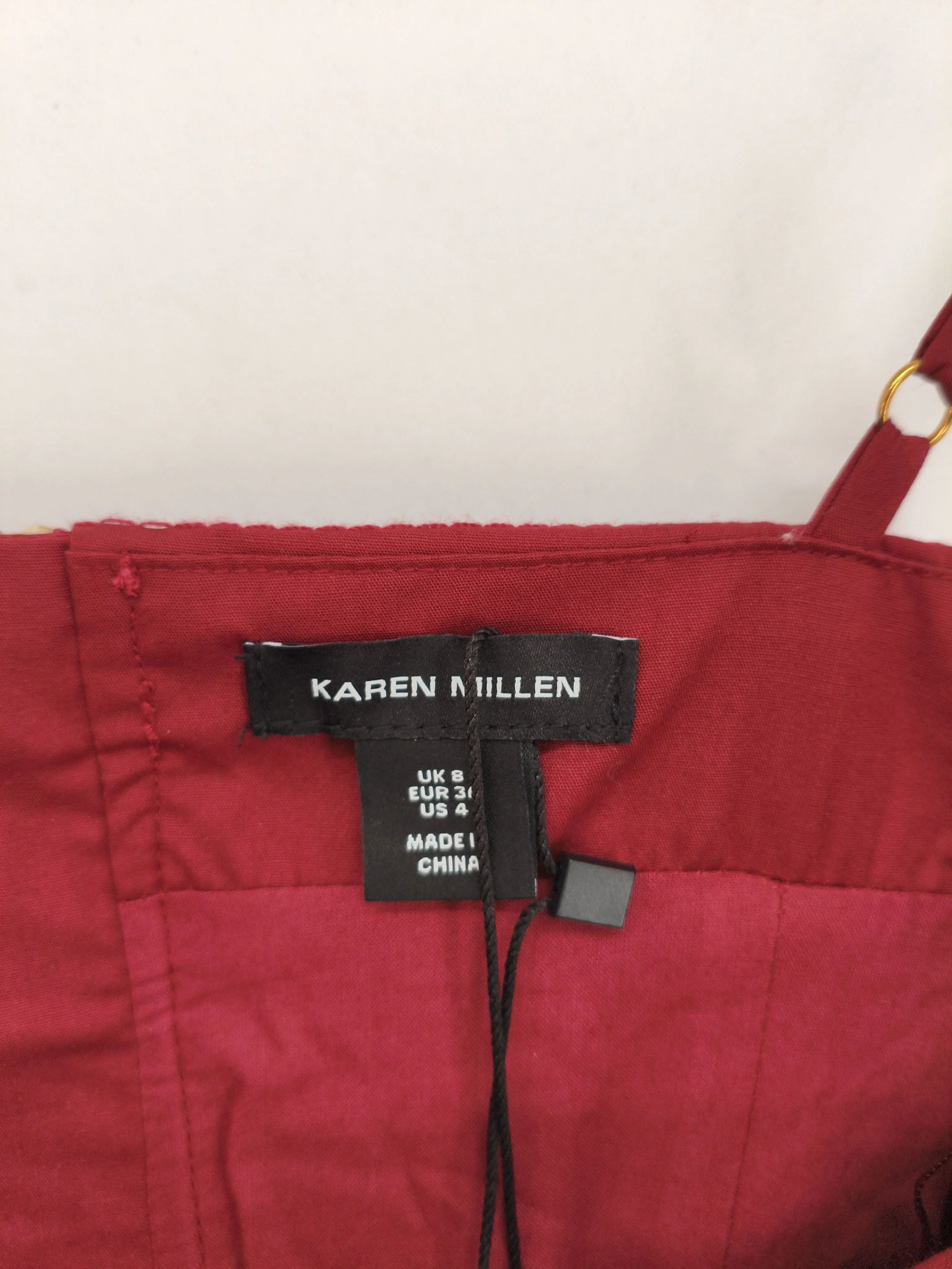 Karen Millen A-Line Midi Dress UK8 in Red RRP £159 - Image 6