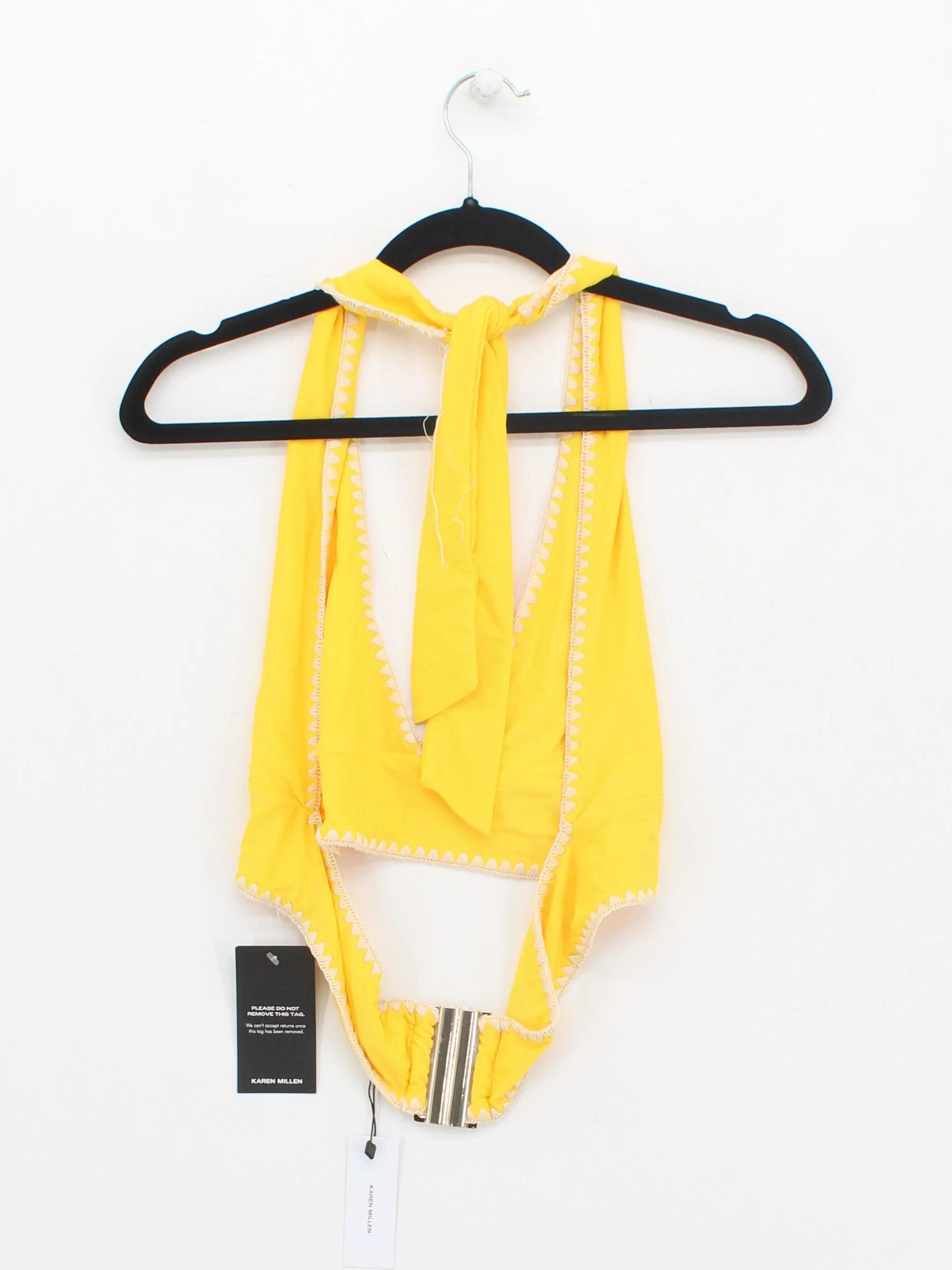 Karen Millen adjustable strap bikini top in yellow RRP £45 - Image 2