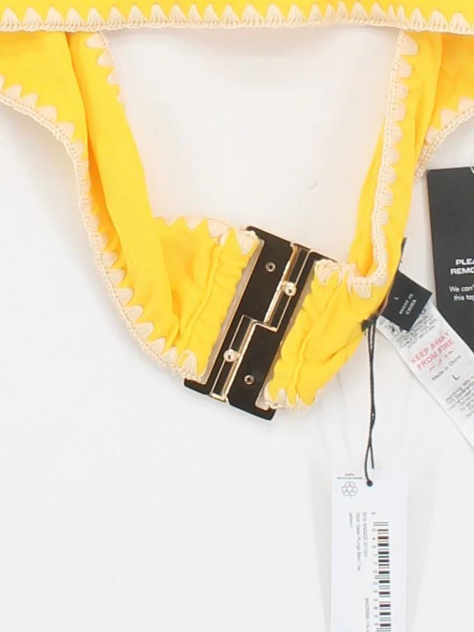Karen Millen adjustable strap bikini top in yellow RRP £45 - Image 4