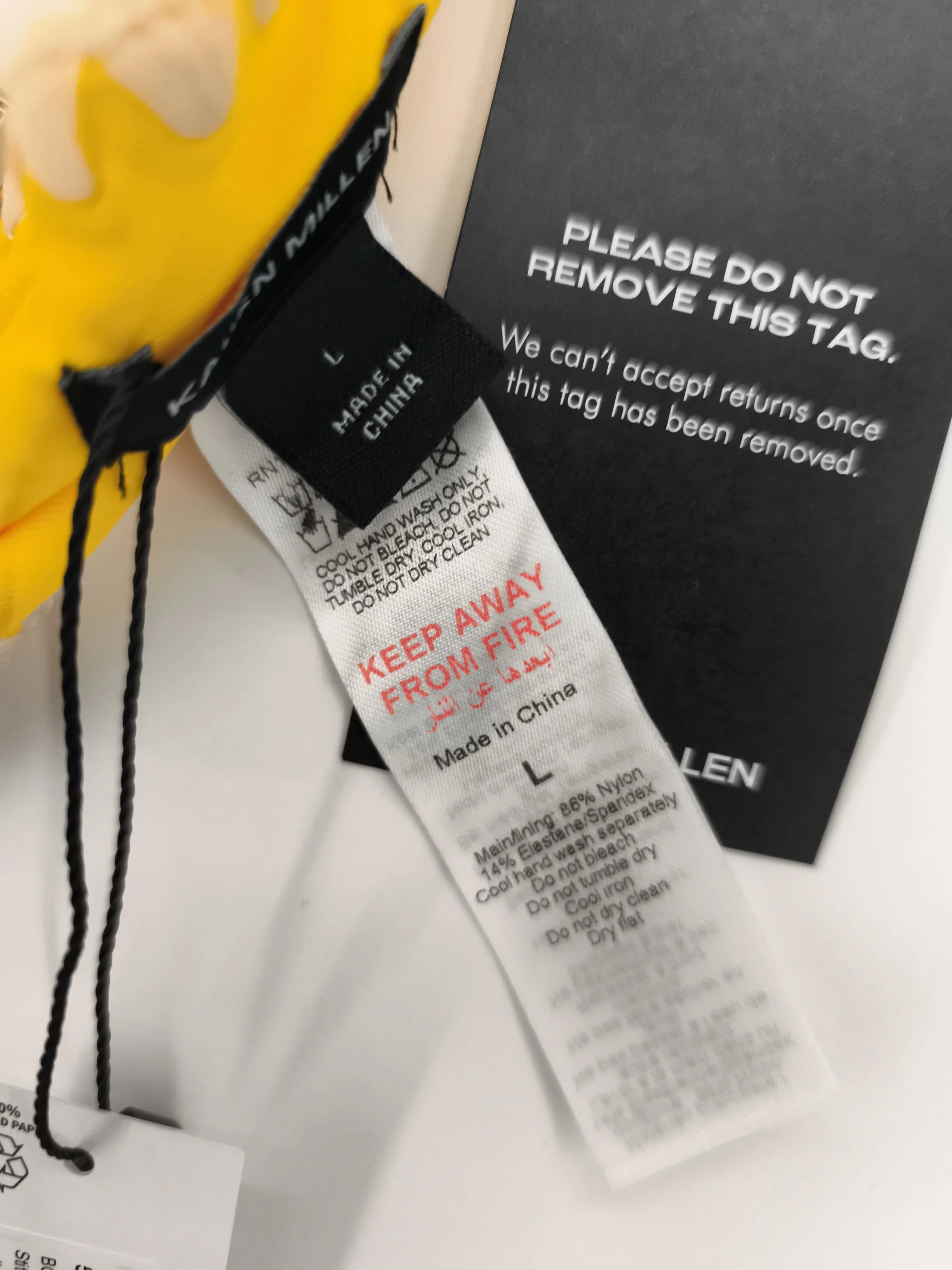 Karen Millen adjustable strap bikini top in yellow RRP £45 - Image 6