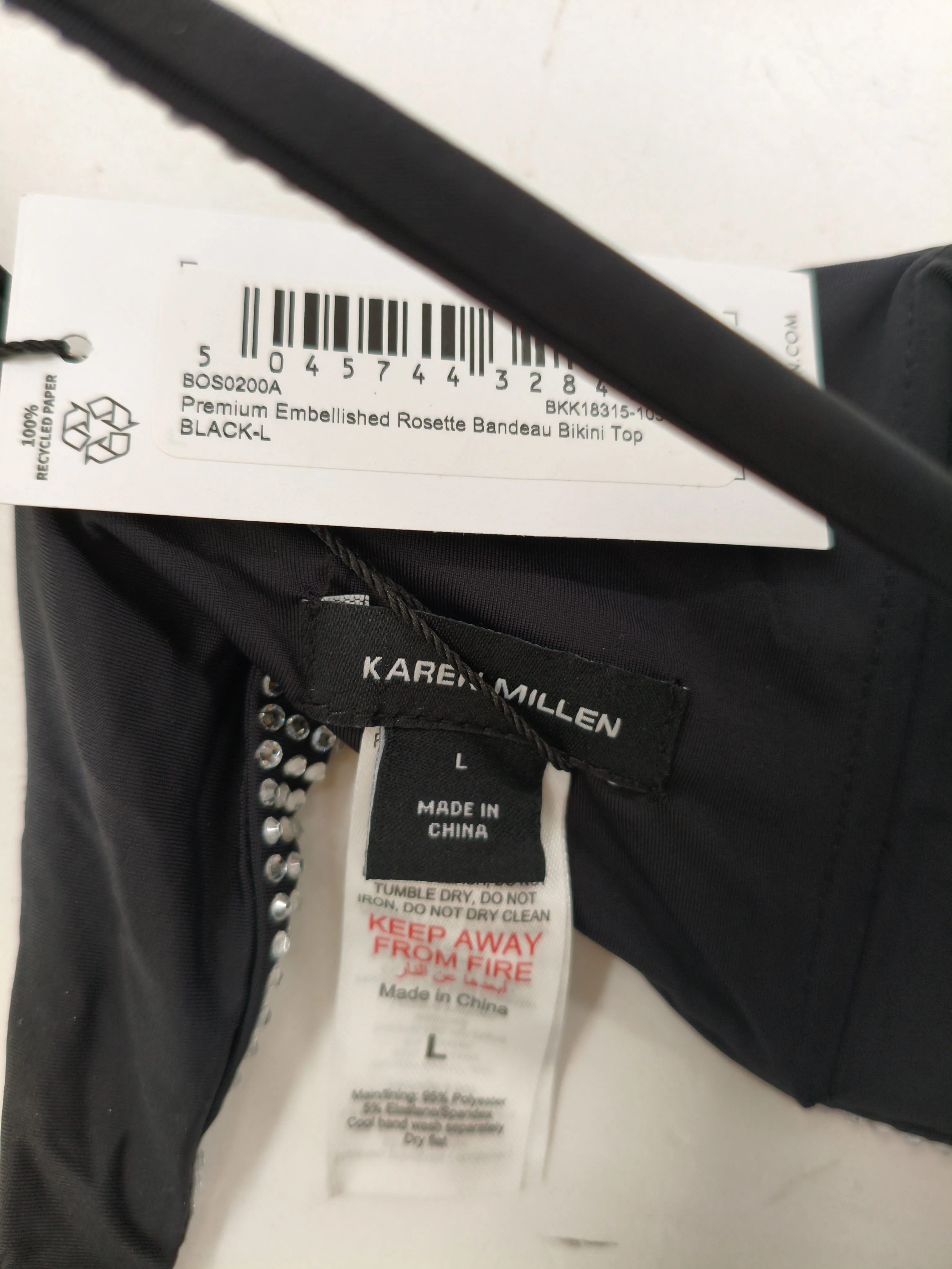 Karen Millen bandeau adjustable strap bikini top in black RRP £55 - Image 6