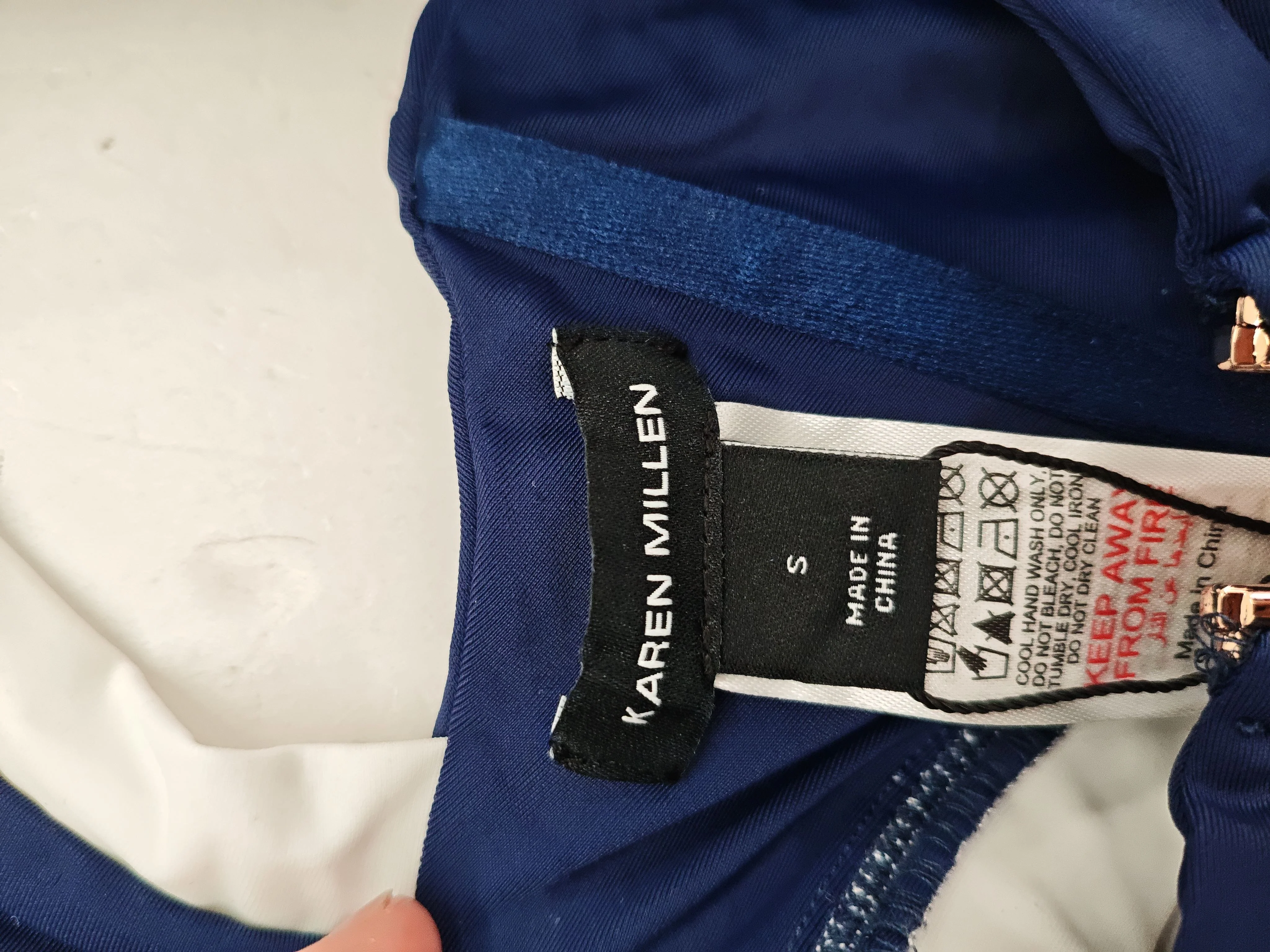 Karen Millen bandeau bikini top in blue RRP £49 - Image 5