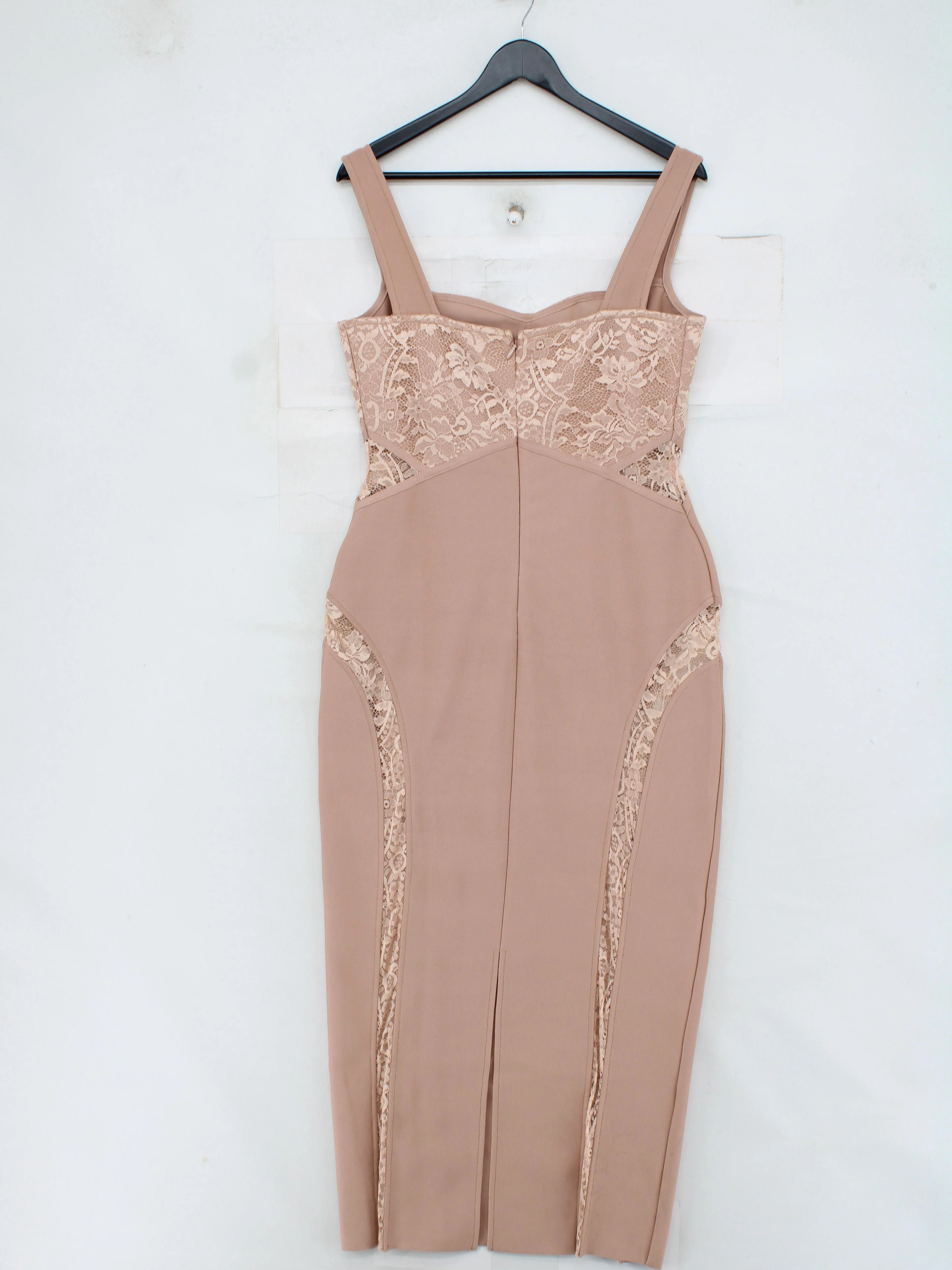 Karen Millen Bodycon Maxi Dress M in Cream - Image 2