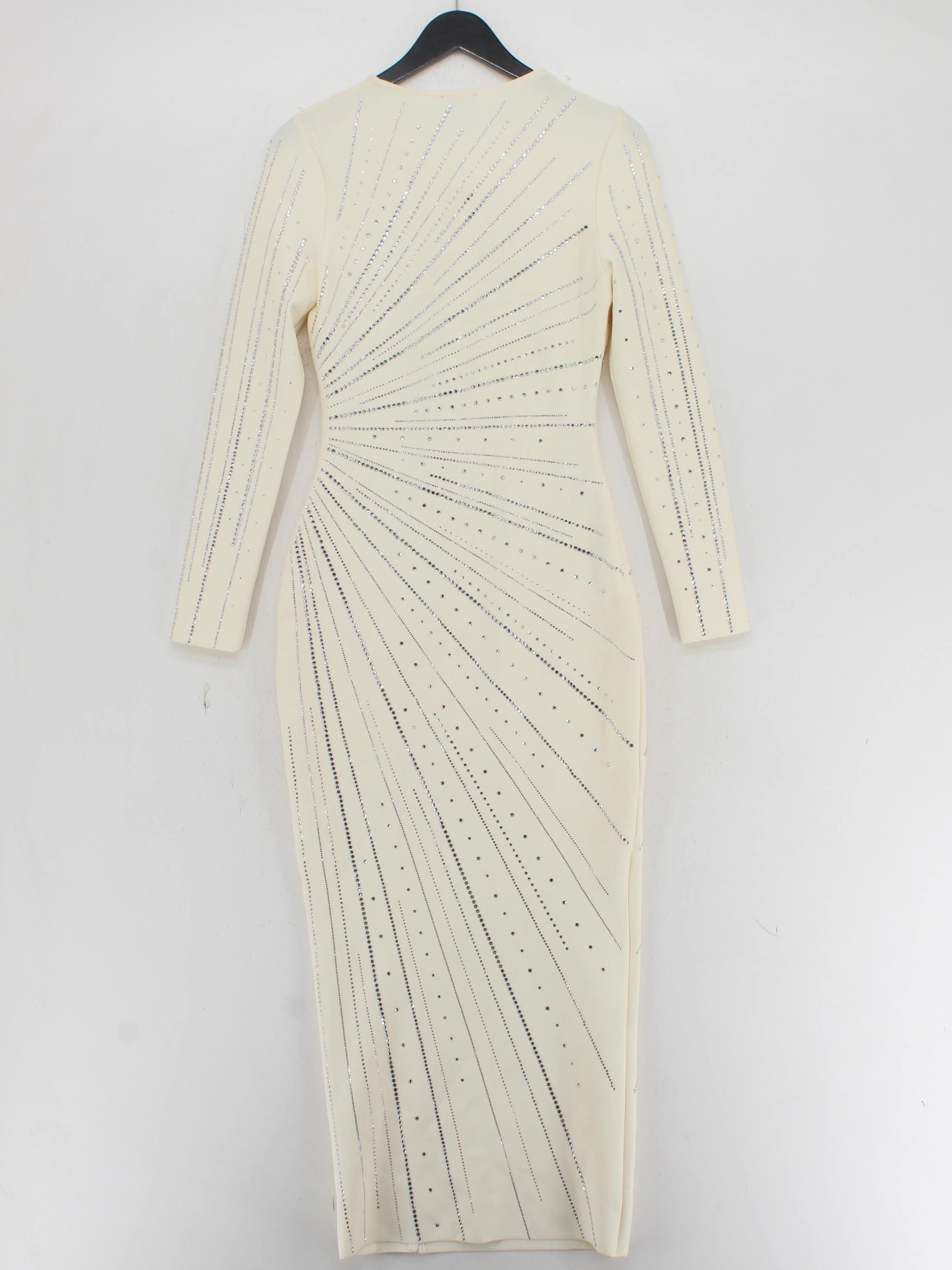 Karen Millen Bodycon Maxi Dress S in Cream RRP £219 - Image 2