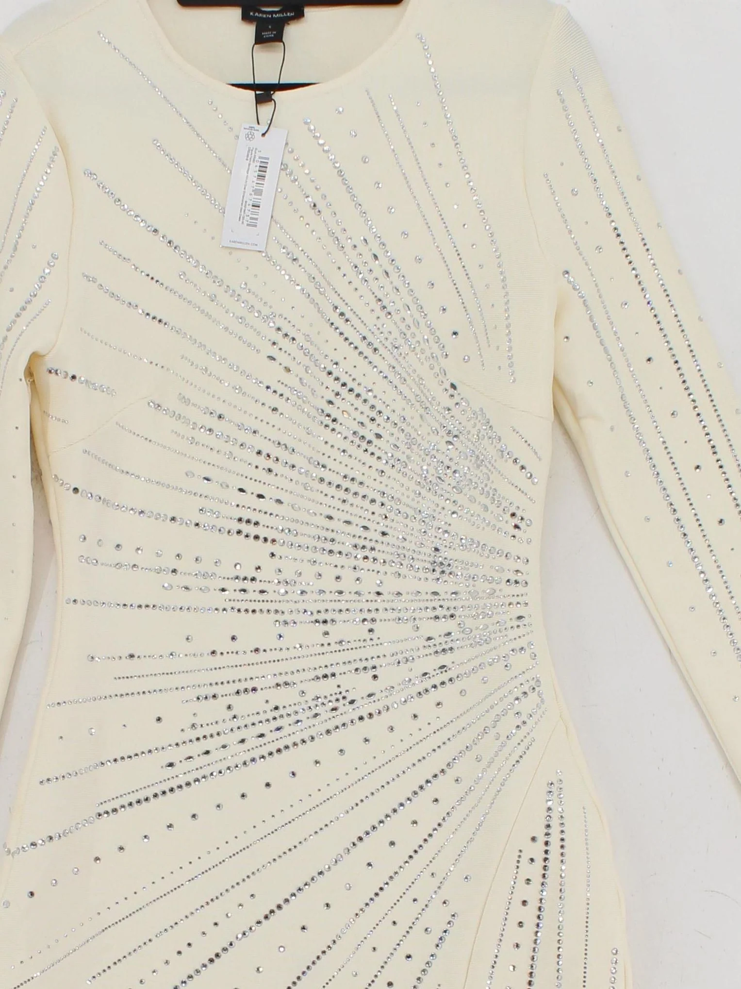 Karen Millen Bodycon Maxi Dress S in Cream RRP £219 - Image 3
