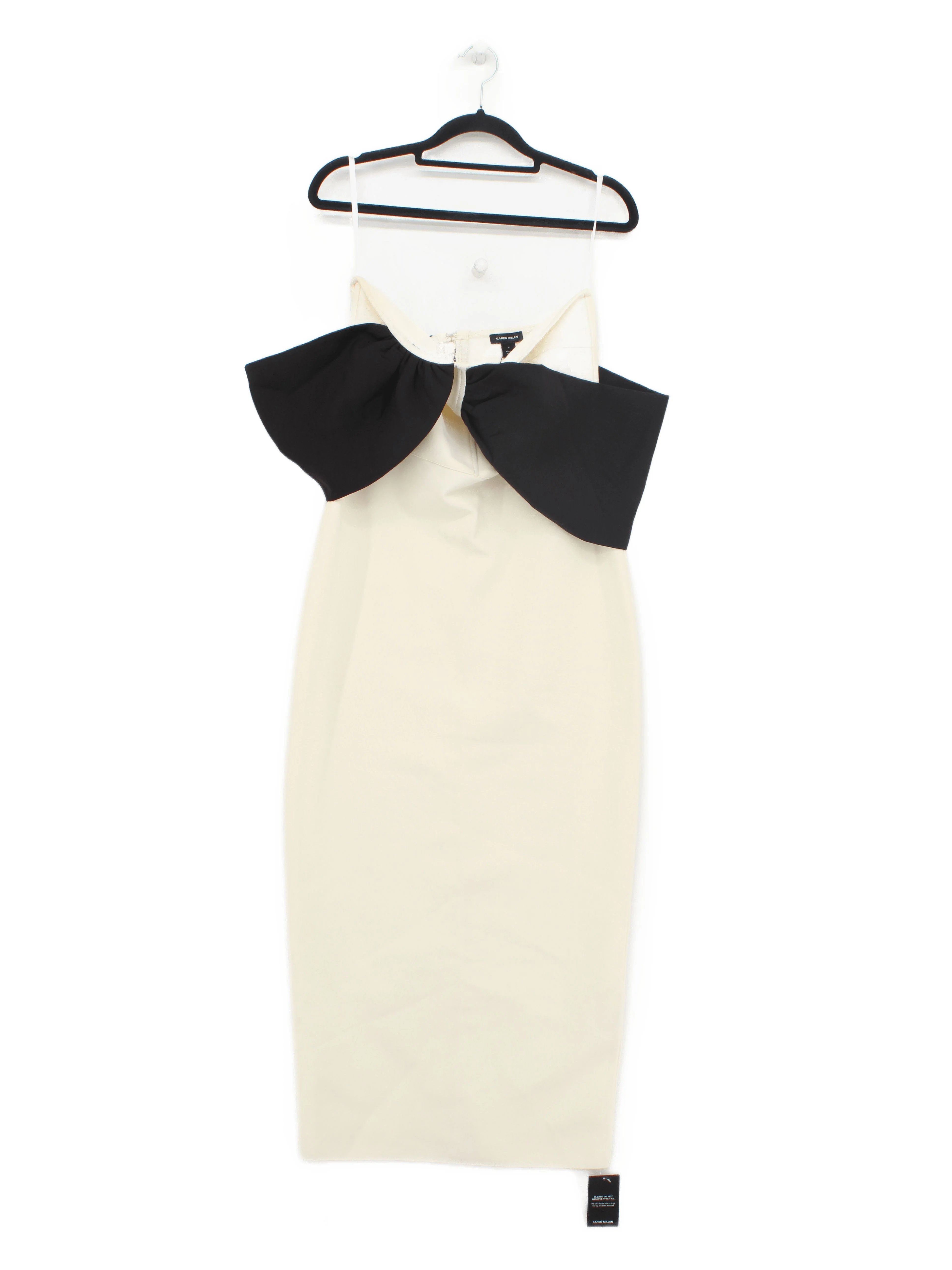 Karen Millen Bodycon Midi Dress M in Cream RRP £99