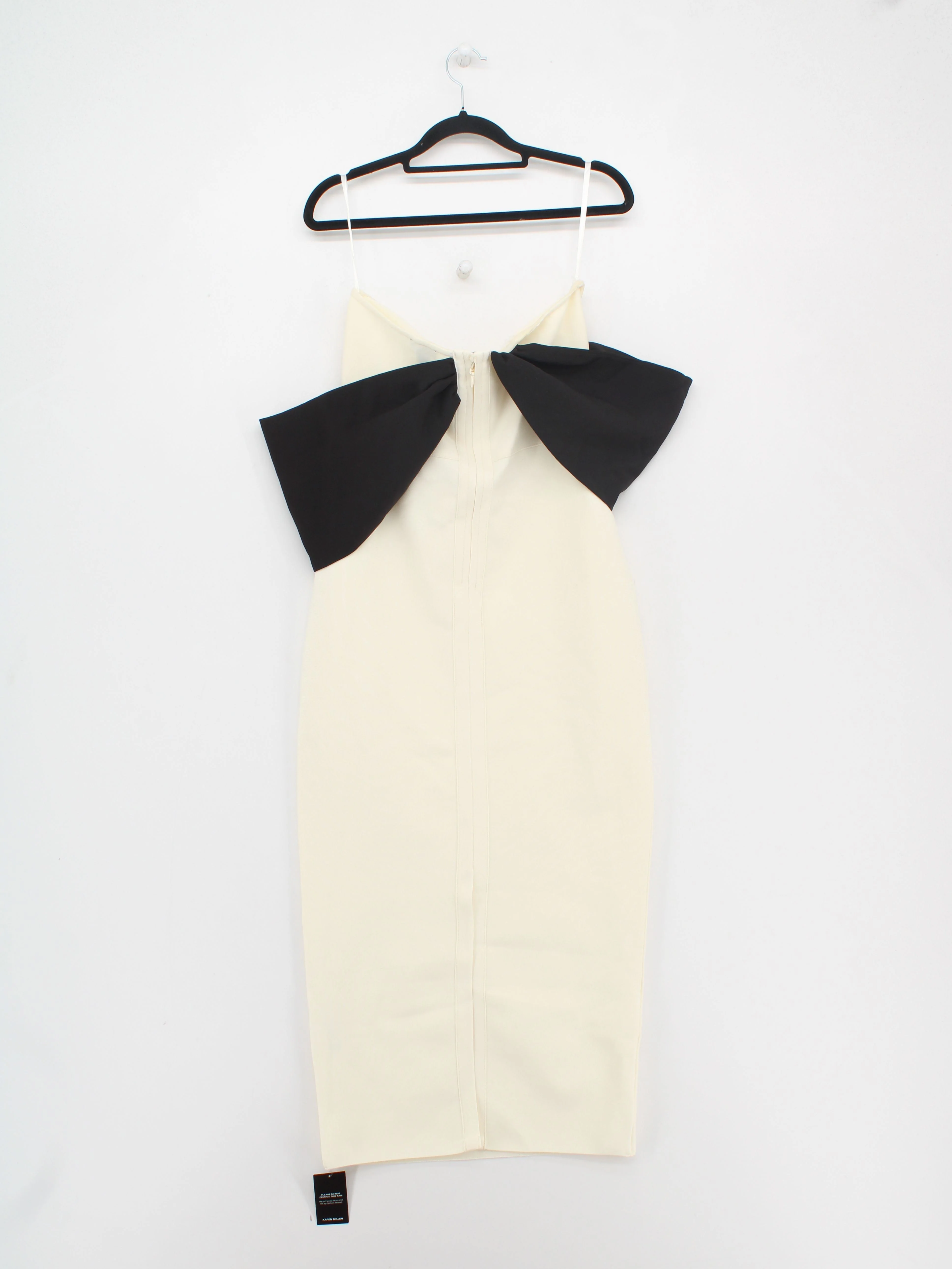 Karen Millen Bodycon Midi Dress M in Cream RRP £99 - Image 2