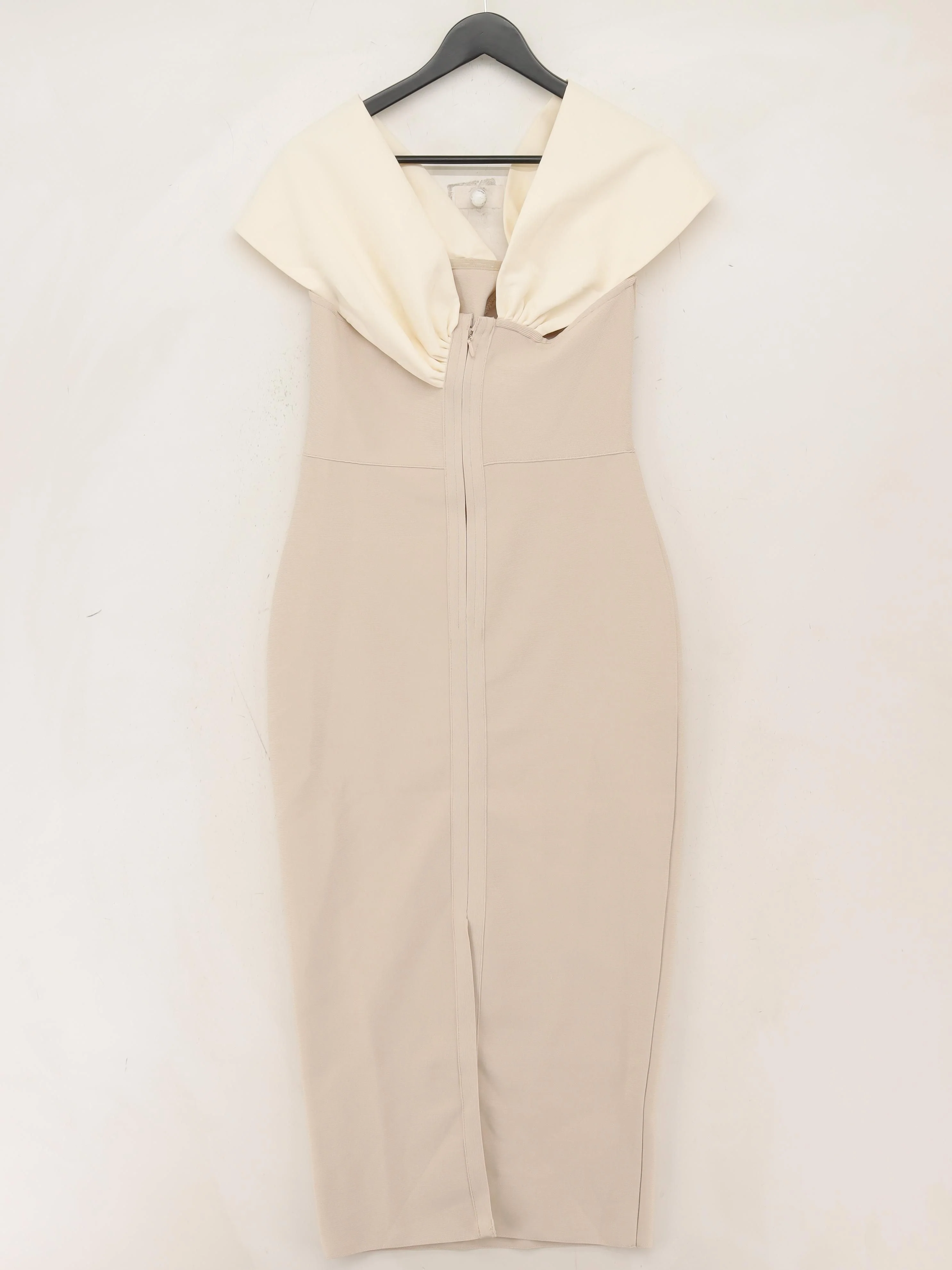 Karen Millen Bodycon Midi Dress M in Cream RRP £119 - Image 2