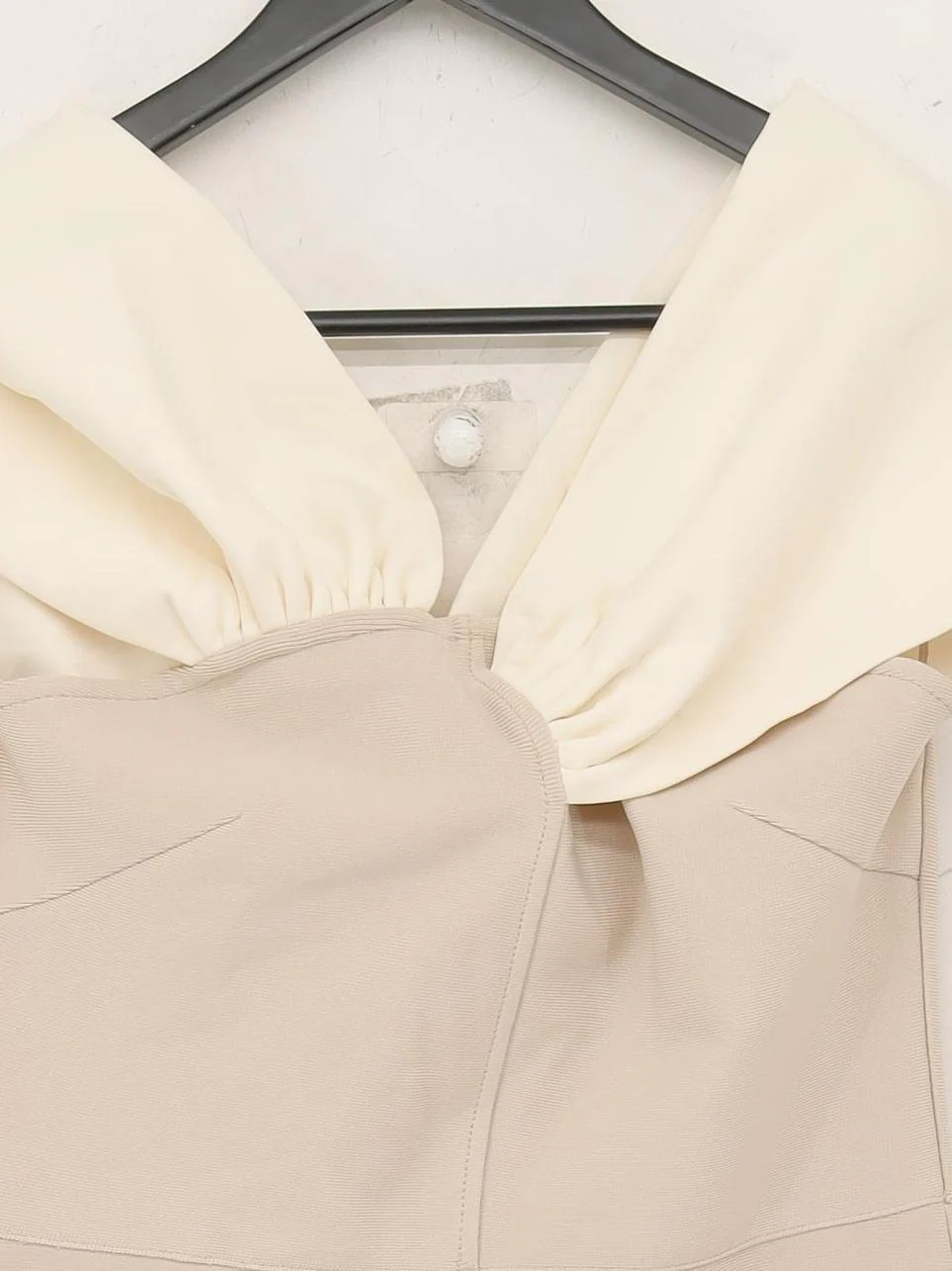 Karen Millen Bodycon Midi Dress M in Cream RRP £119 - Image 3