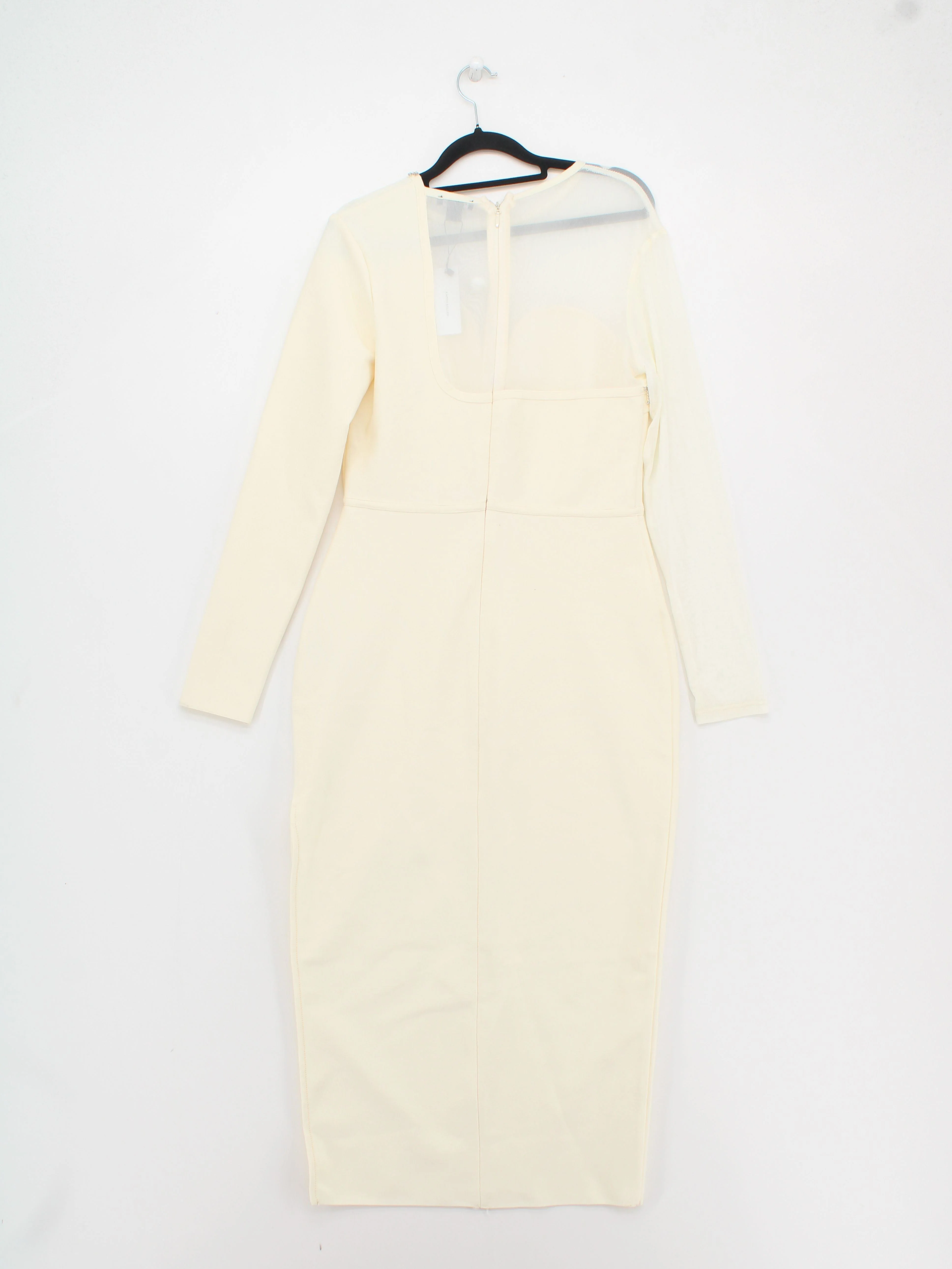 Karen Millen Bodycon Midi Dress M in Cream RRP £119 - Image 2