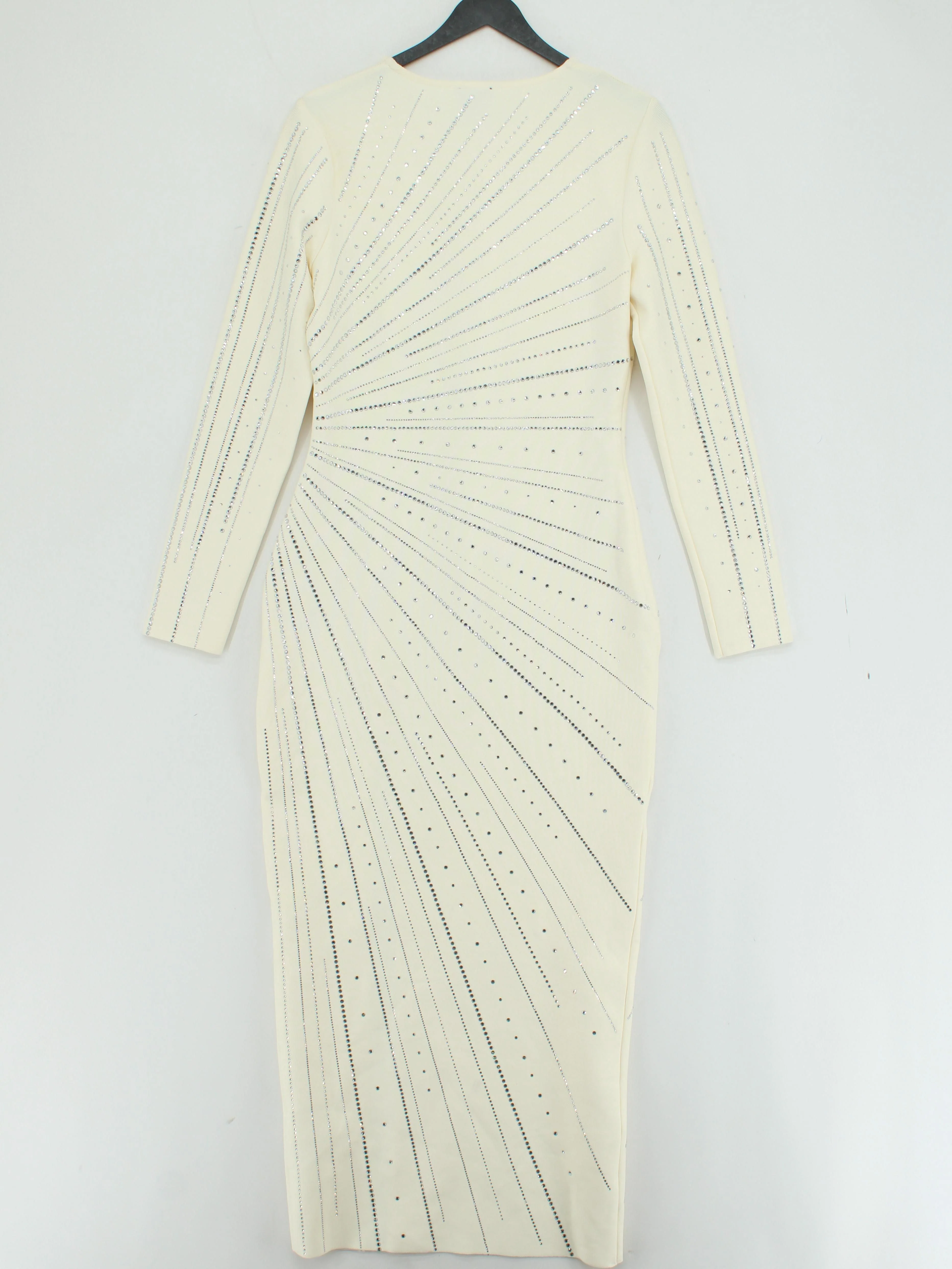 Karen Millen Bodycon Midi Dress M in Cream RRP £219 - Image 2