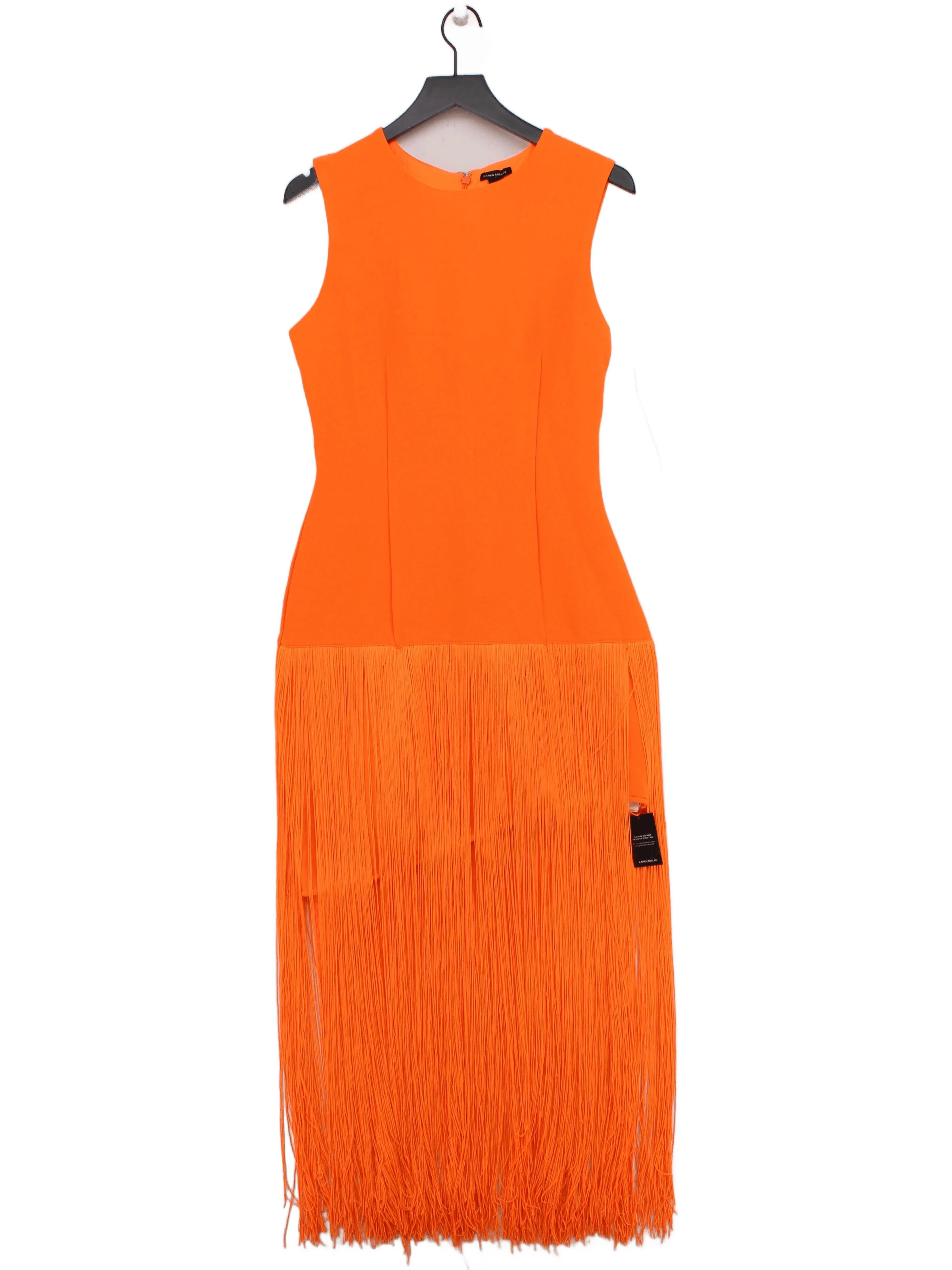 Karen Millen Bodycon Midi Dress M in Orange RRP £109