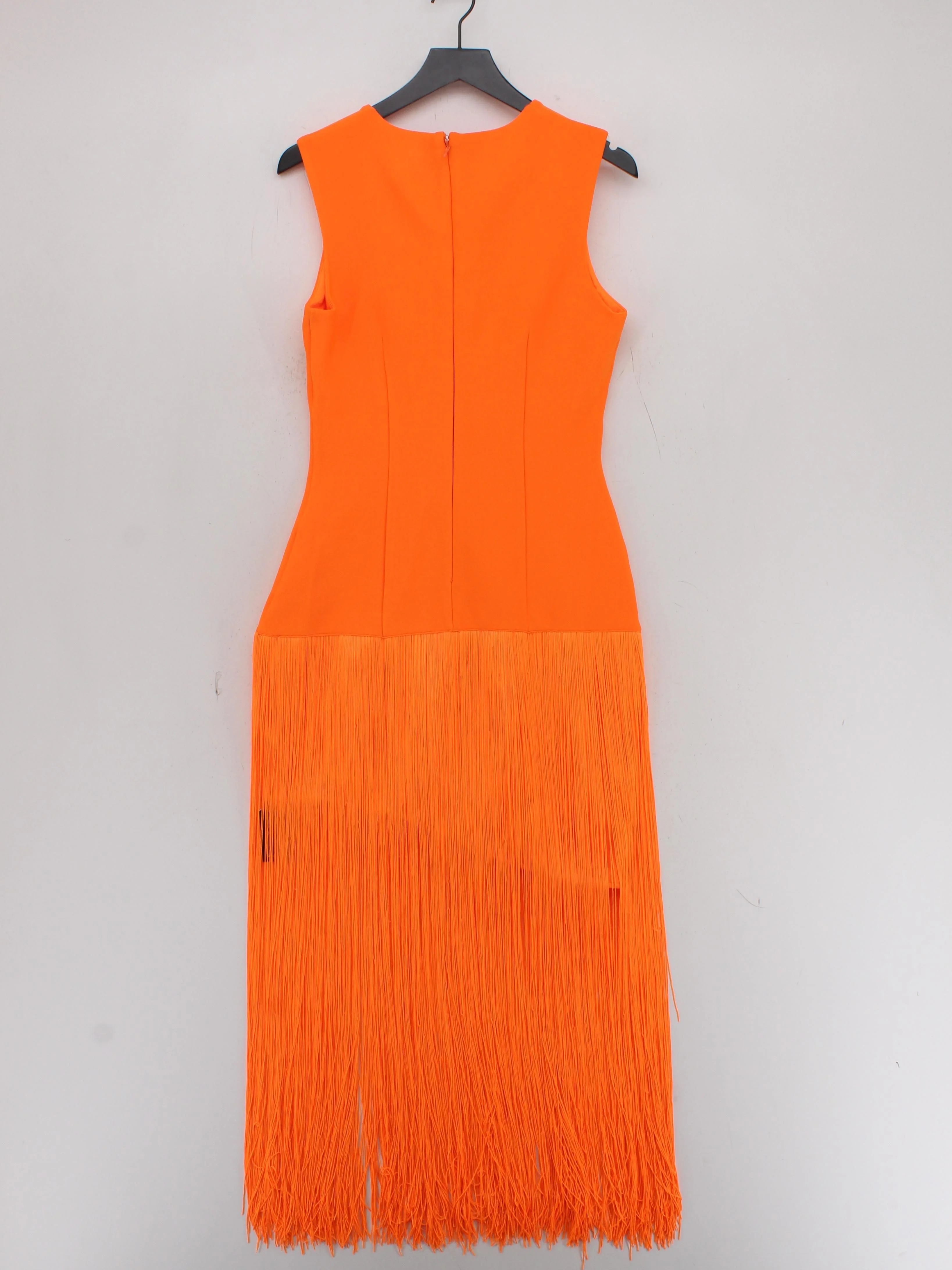 Karen Millen Bodycon Midi Dress M in Orange RRP £109 - Image 2