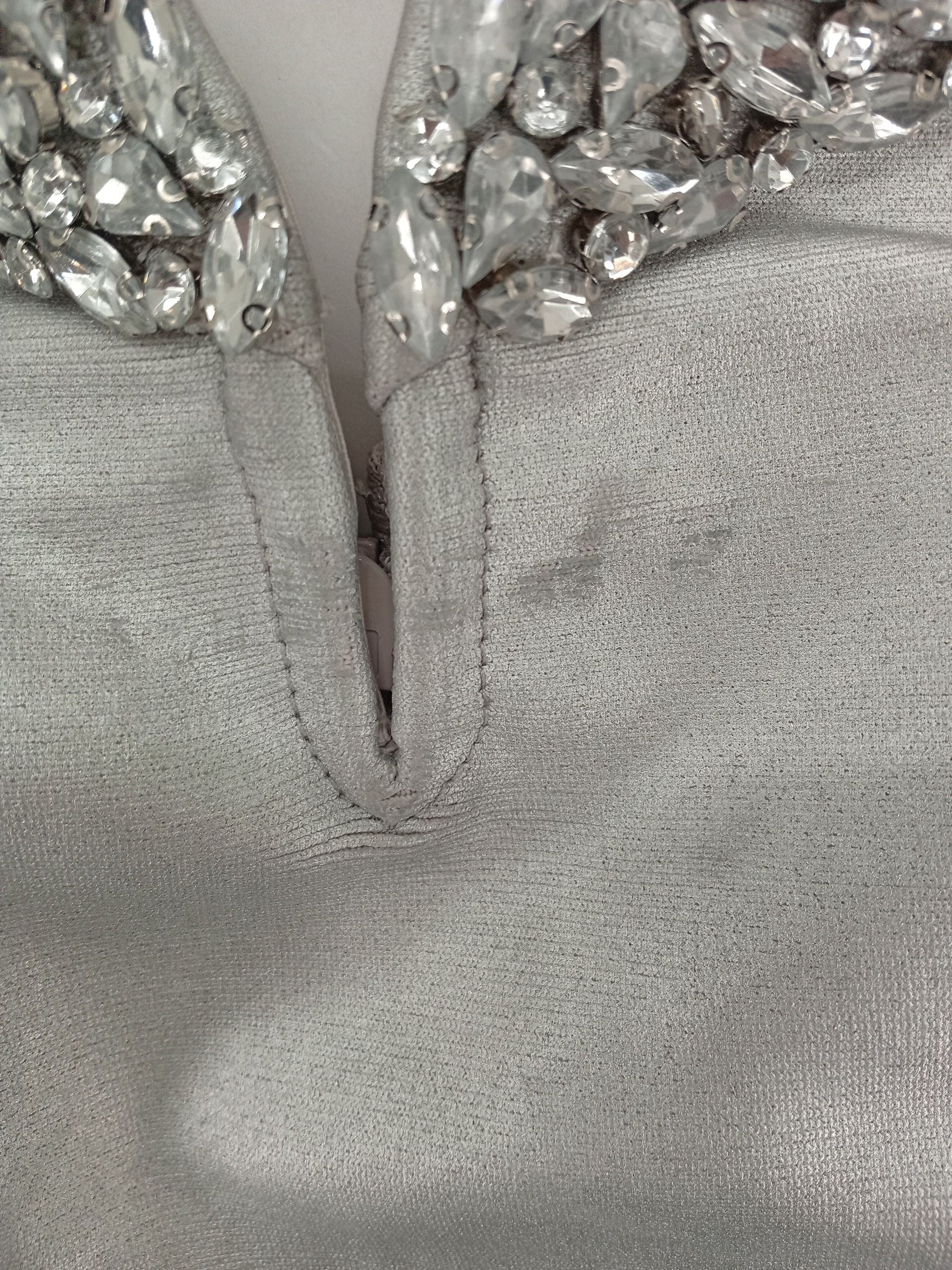 Karen Millen Bodycon Midi Dress M in Silver RRP £139 - Image 6