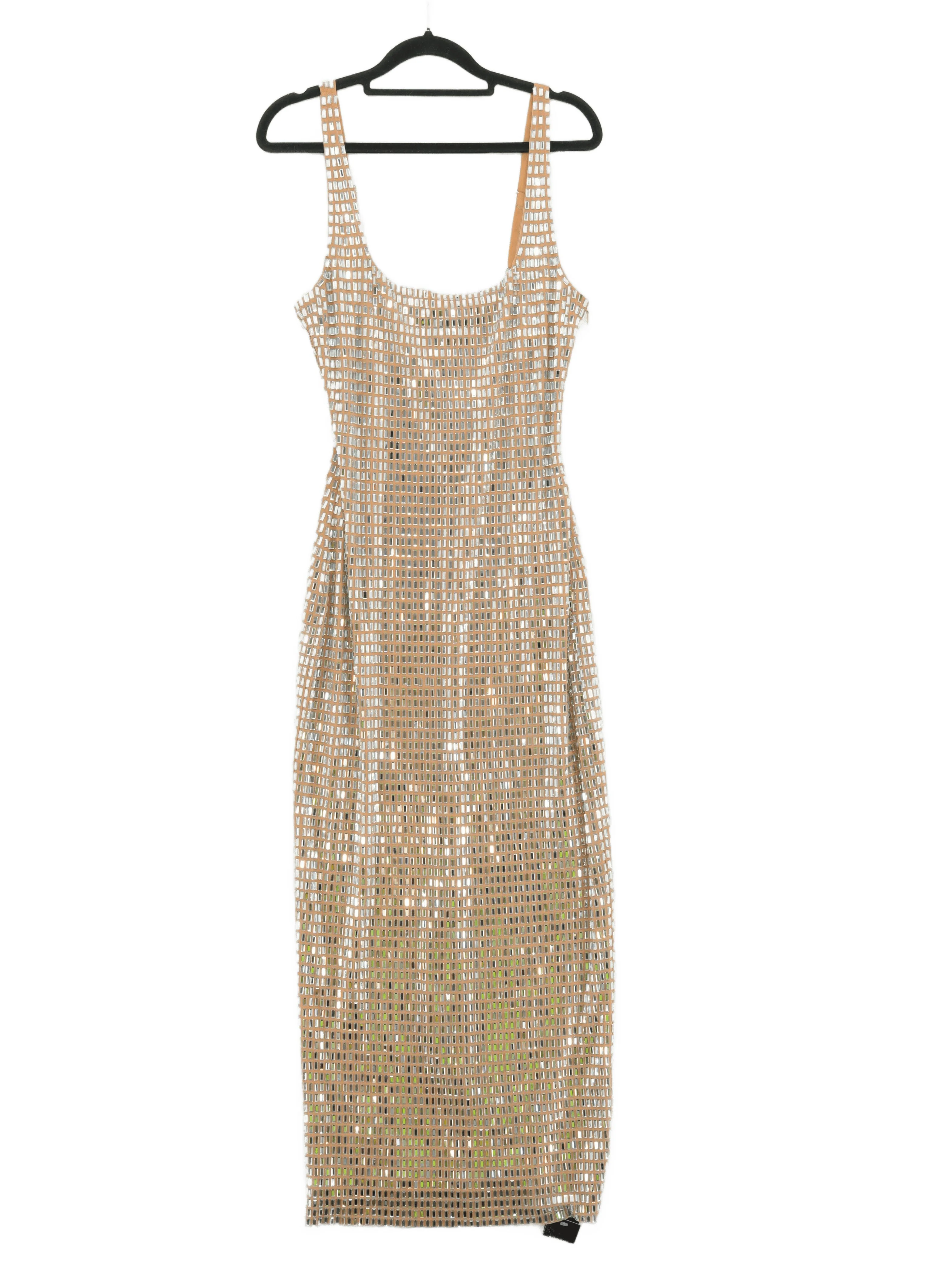 Karen Millen Bodycon Midi Dress S in Gold RRP £199