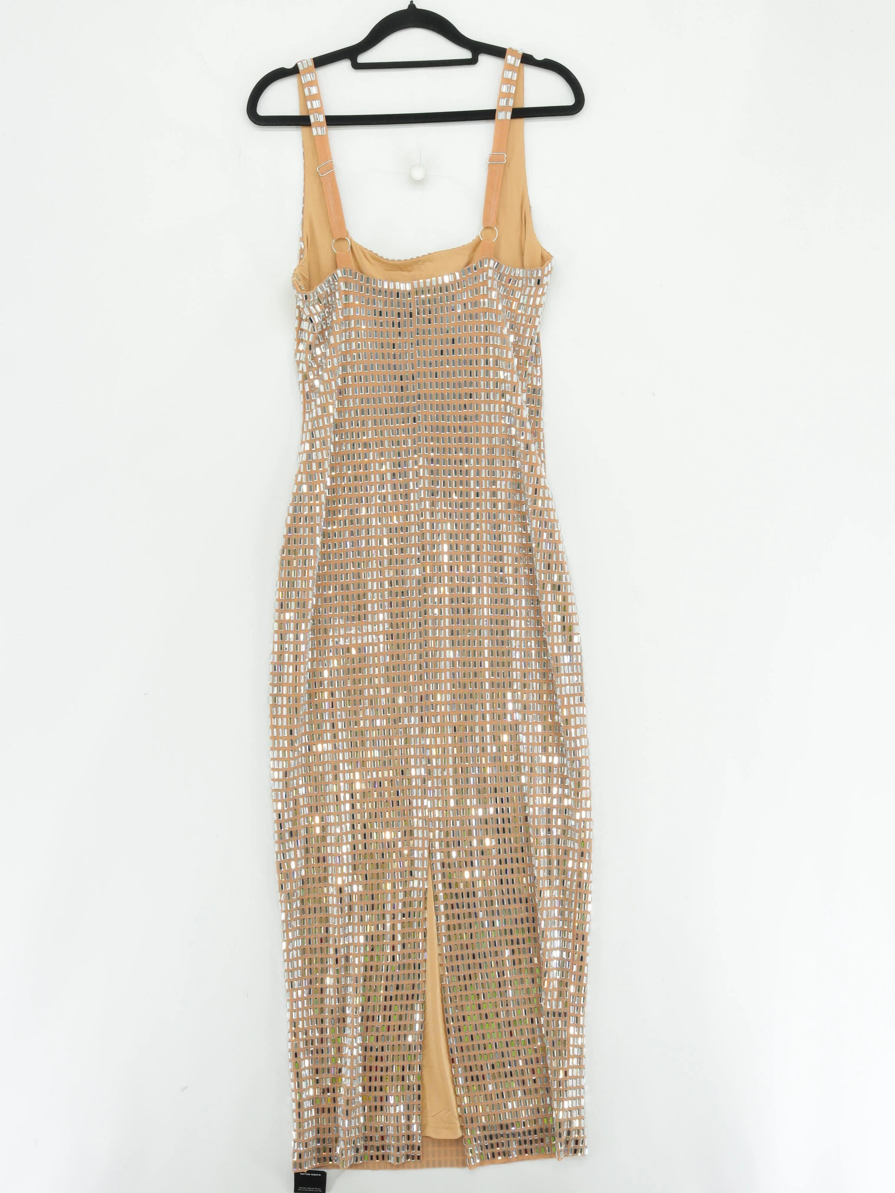 Karen Millen Bodycon Midi Dress S in Gold RRP £199 - Image 2