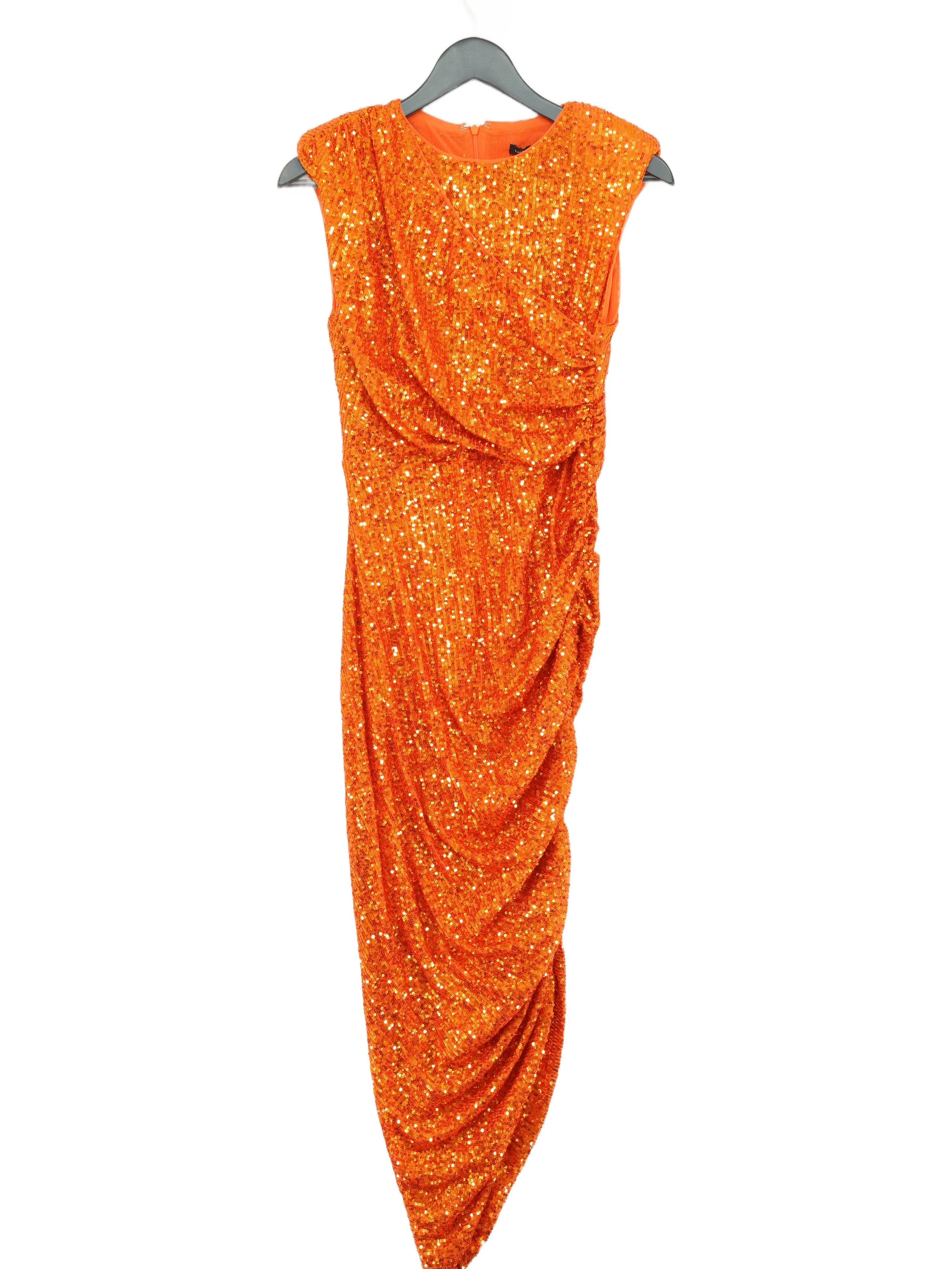 Karen Millen Bodycon Midi Dress S in Orange RRP £129 - Image 2