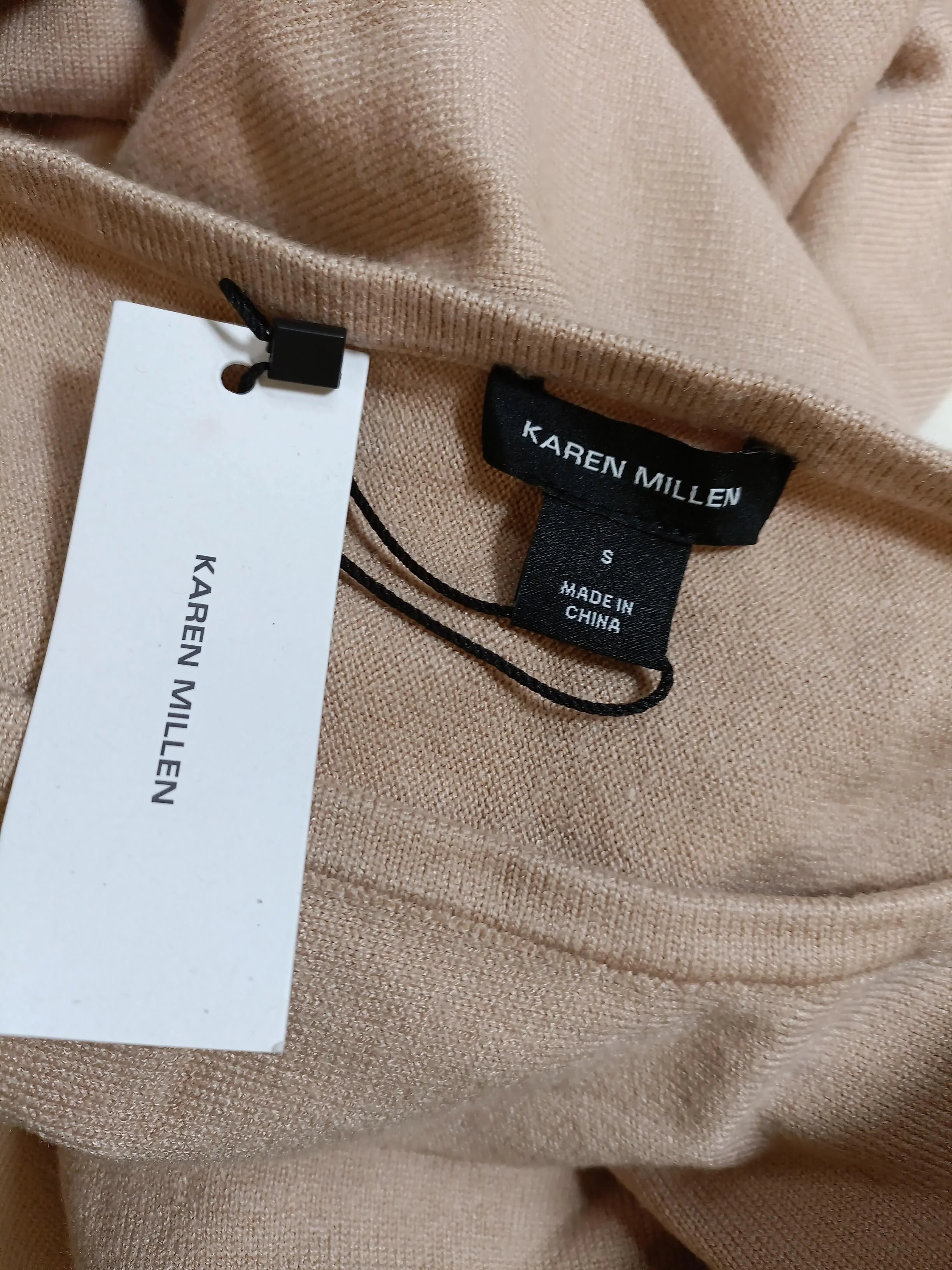 Karen Millen Bodycon Midi Dress S in Tan - Image 5