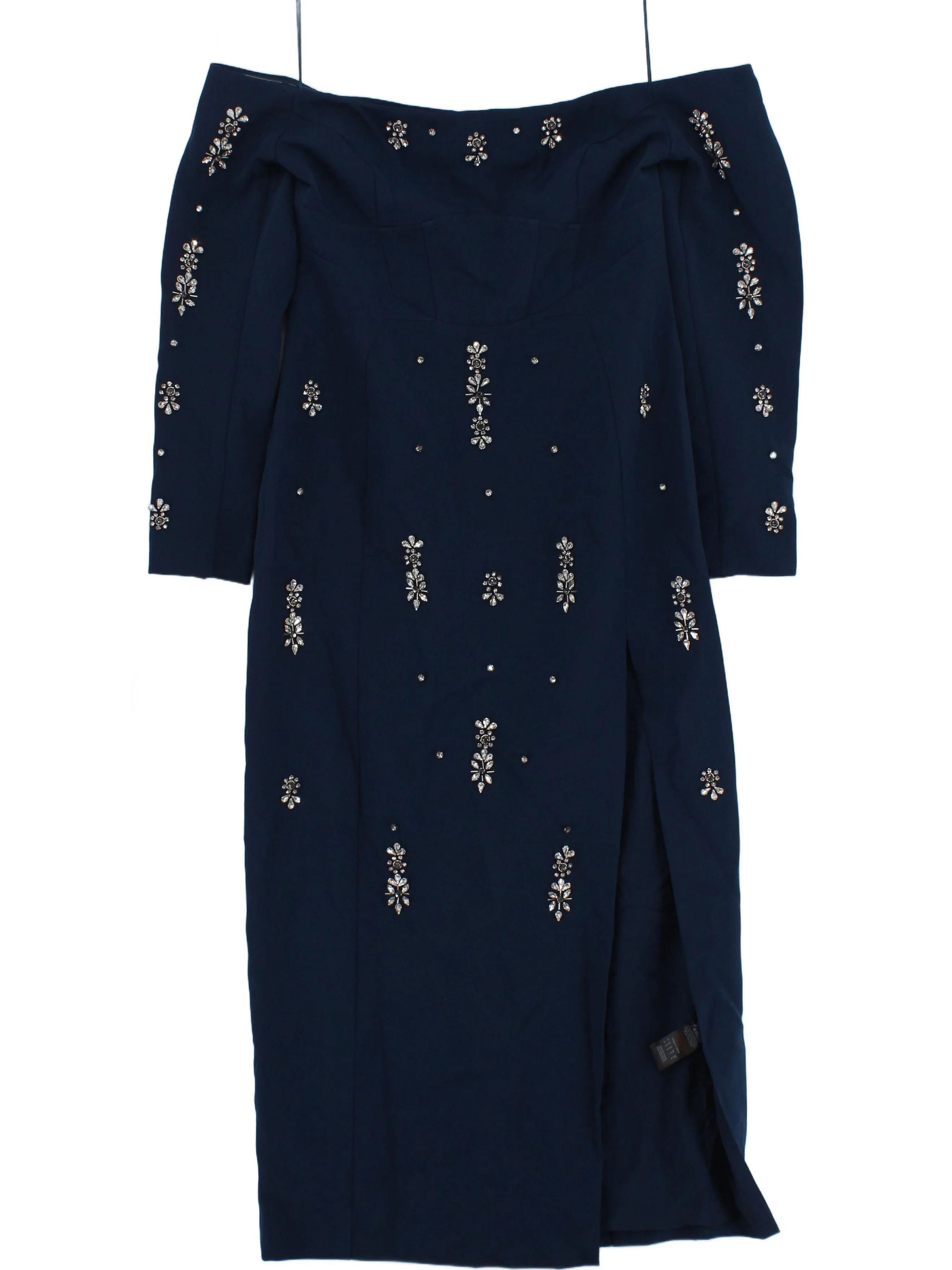 Karen Millen Bodycon Midi Dress UK10 in Blue RRP £379