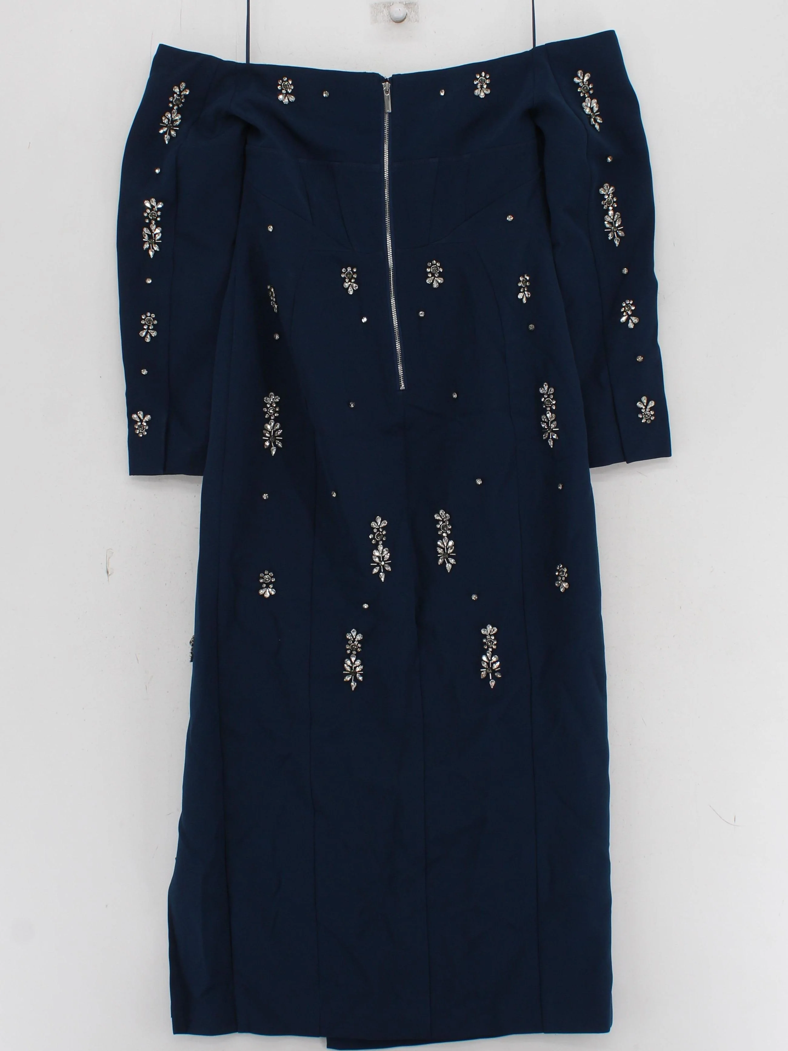 Karen Millen Bodycon Midi Dress UK10 in Blue RRP £379 - Image 2