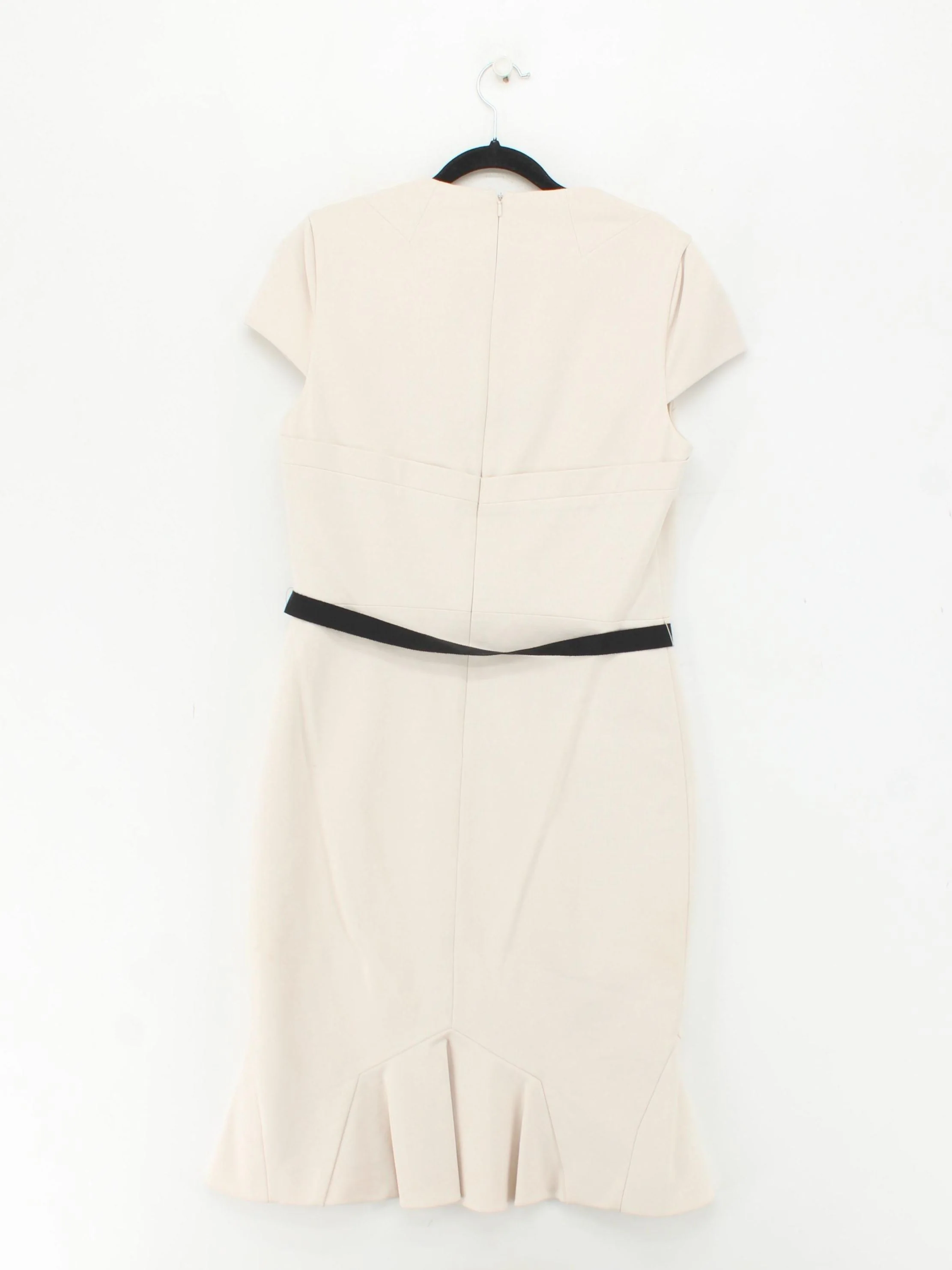 Karen Millen Bodycon Midi Dress UK10 in Cream - Image 2