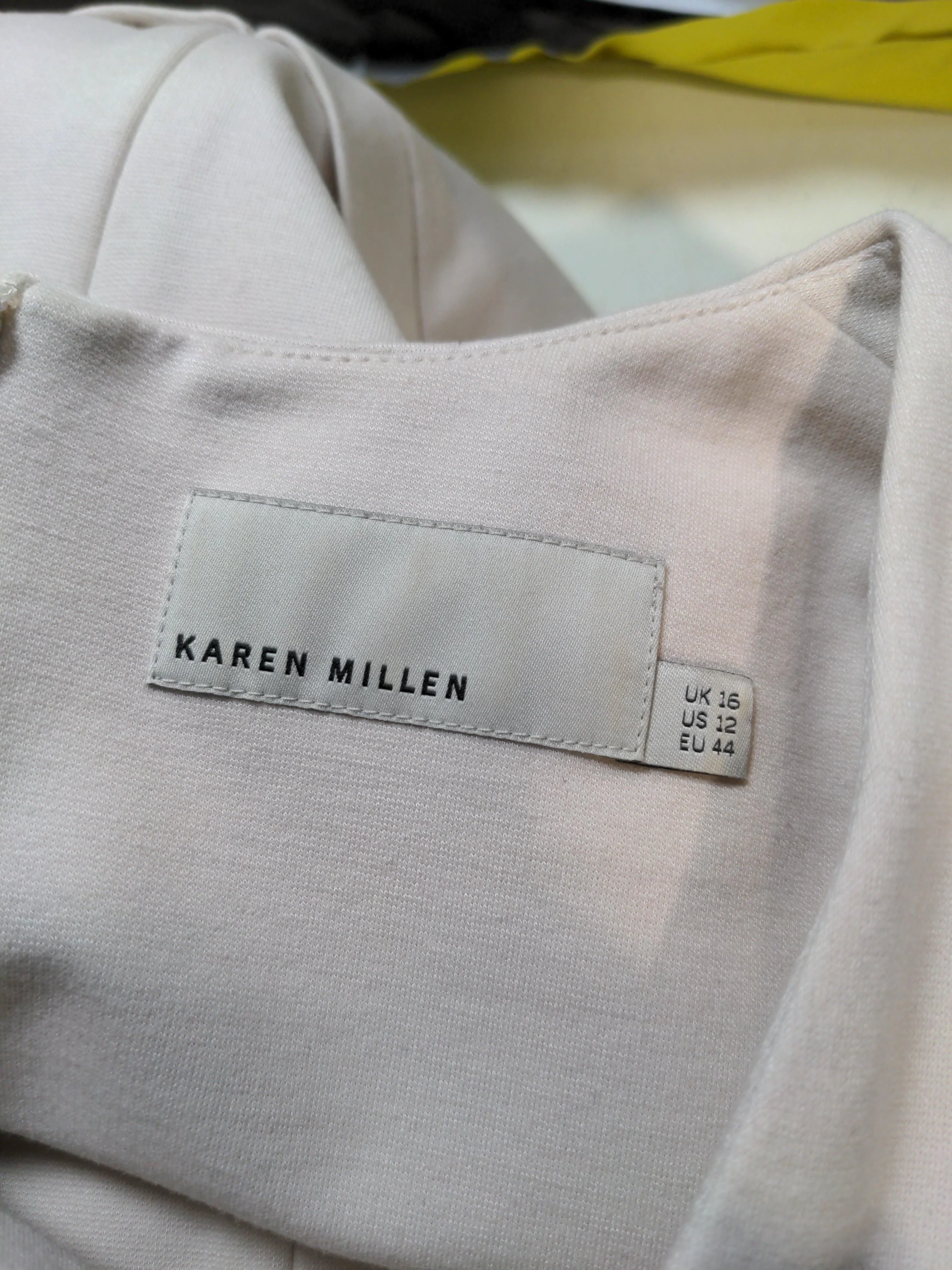 Karen Millen Bodycon Midi Dress UK10 in Cream - Image 6