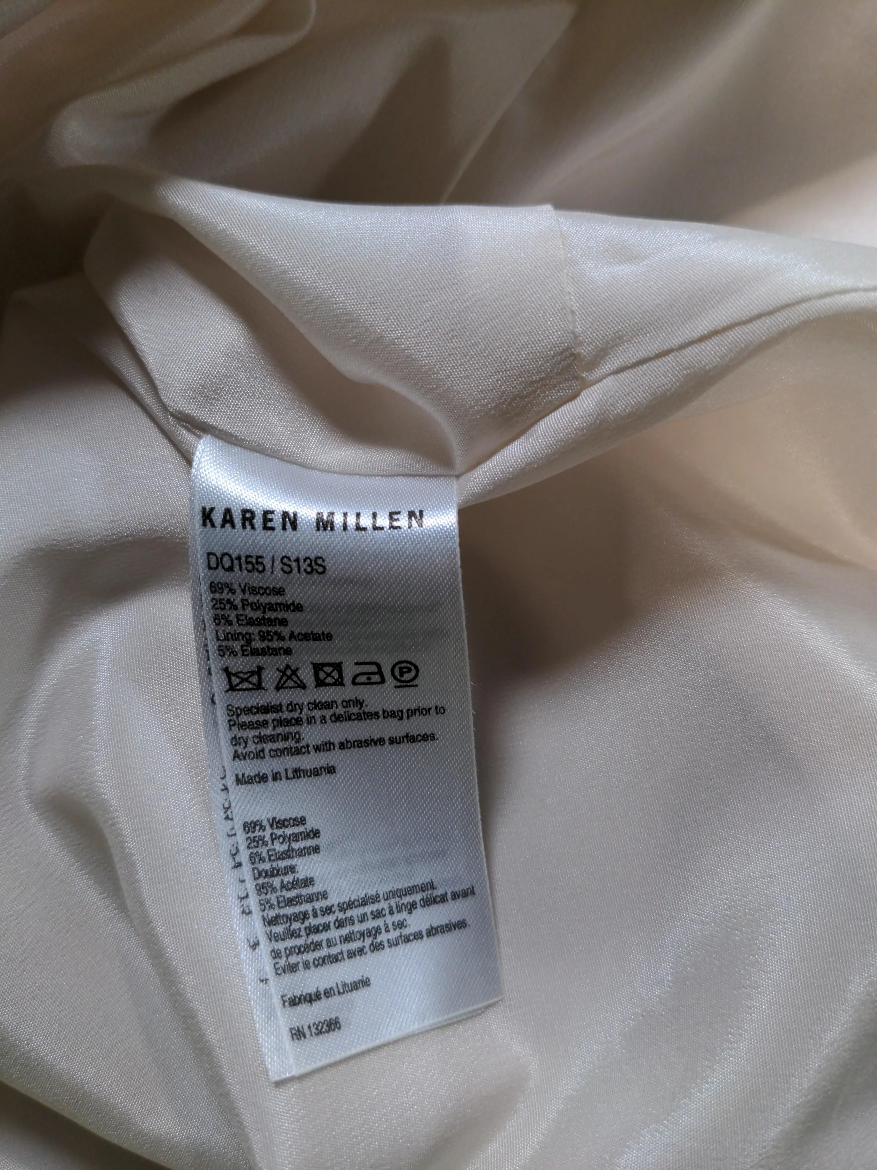 Karen Millen Bodycon Midi Dress UK10 in Cream - Image 7