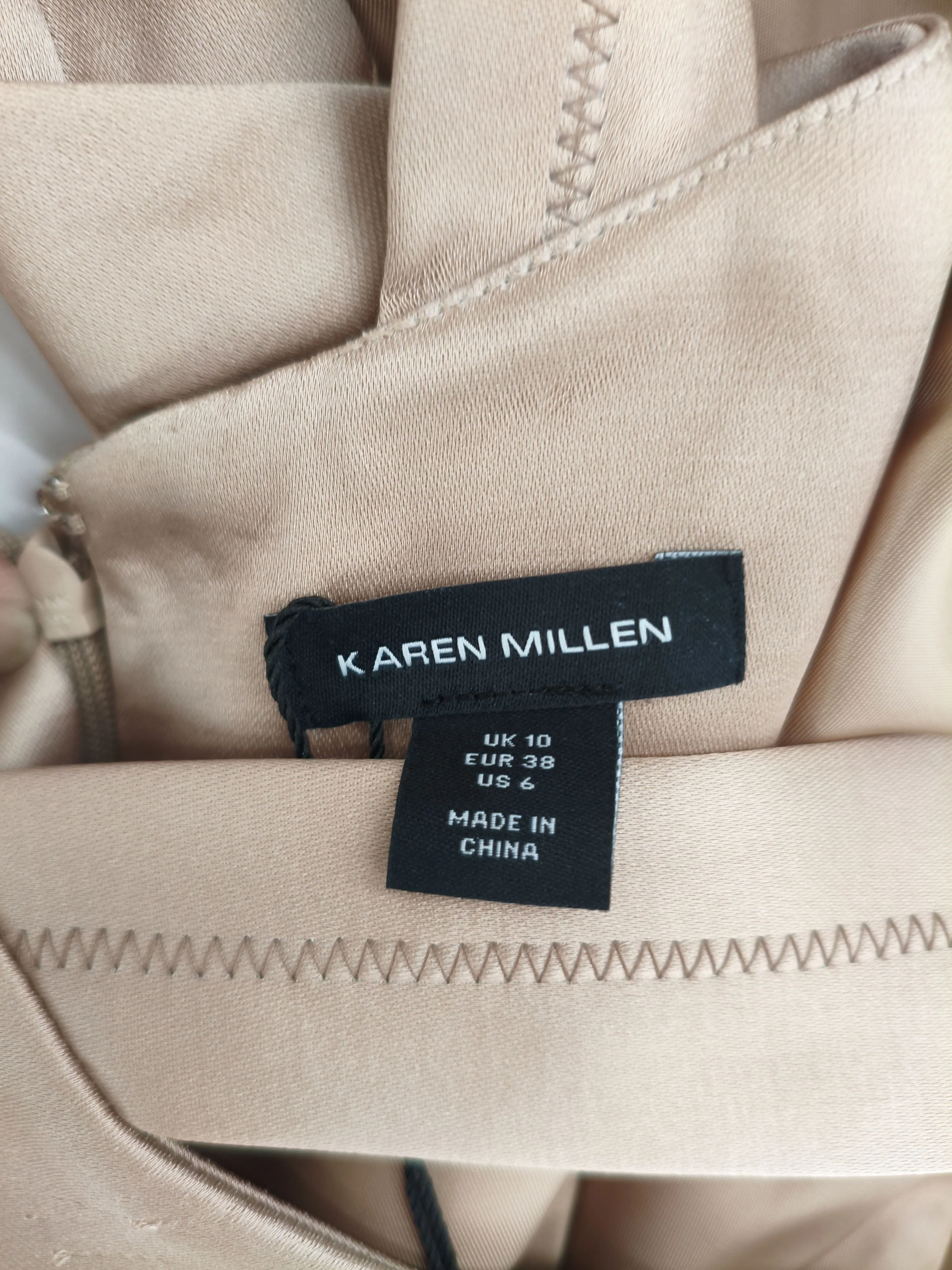 Karen Millen Bodycon Midi Dress UK10 in Cream RRP £279 - Image 6