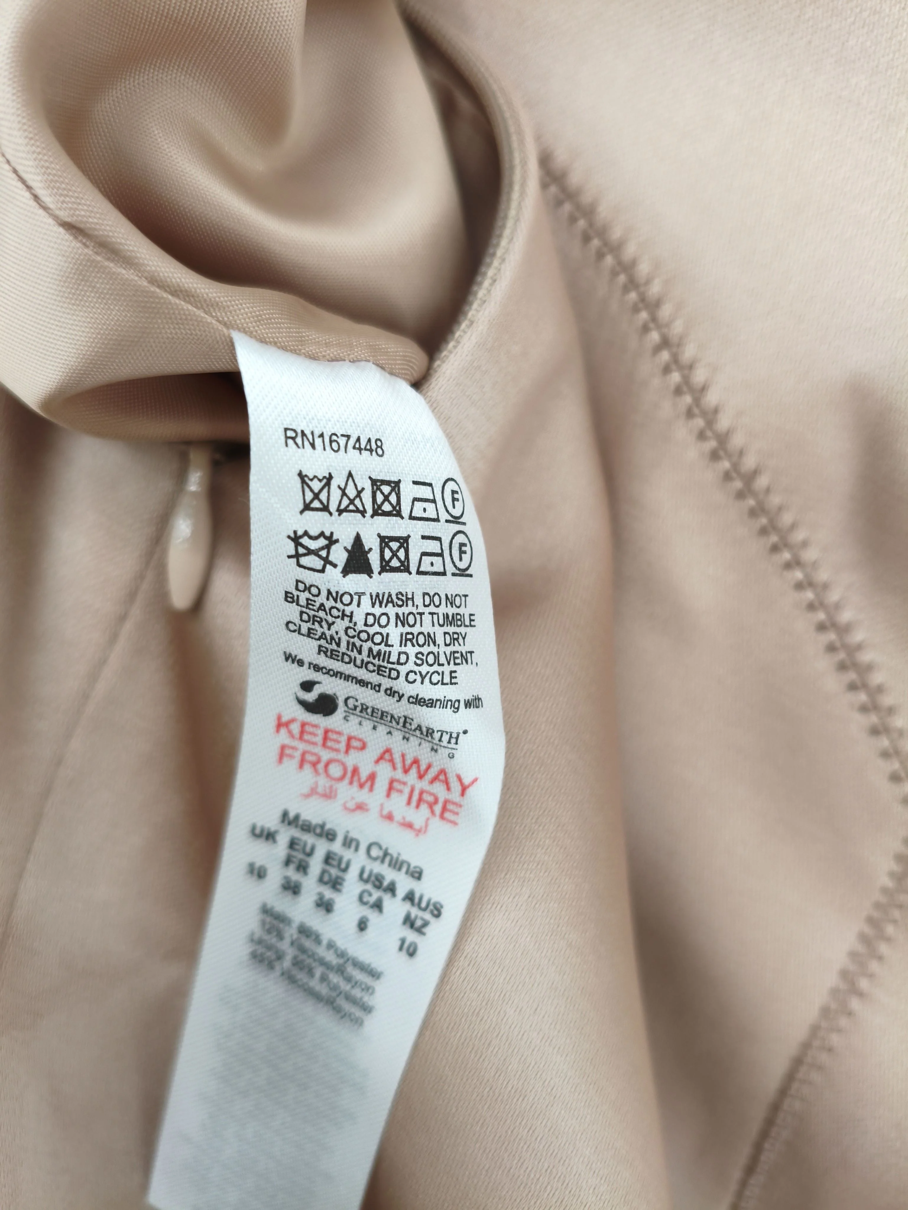Karen Millen Bodycon Midi Dress UK10 in Cream RRP £279 - Image 7