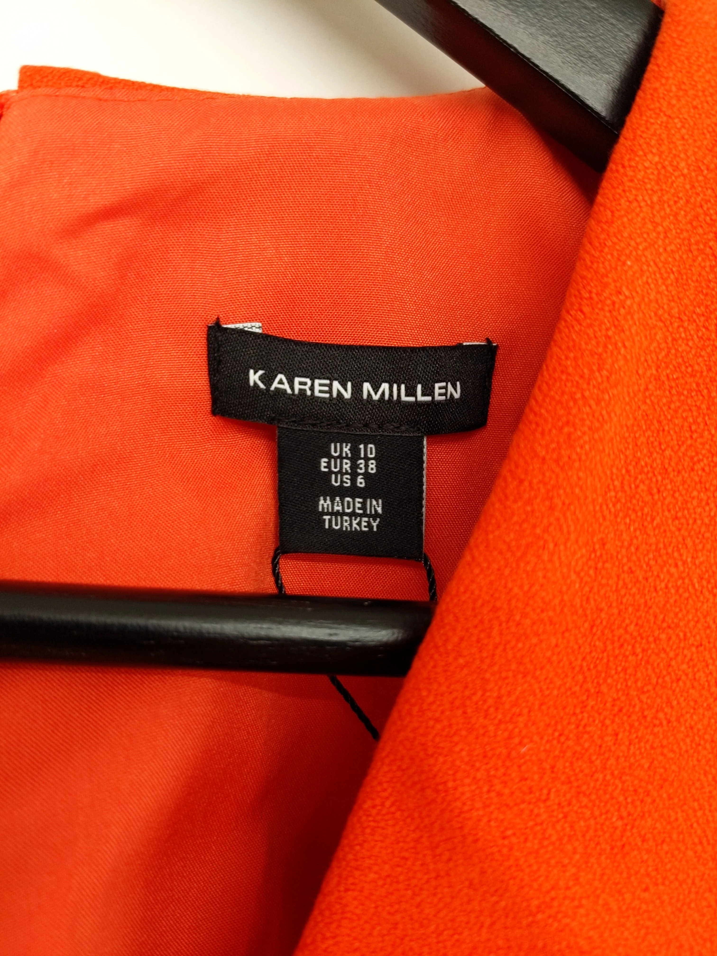 Karen Millen Bodycon Midi Dress UK10 in Orange RRP £199 - Image 6
