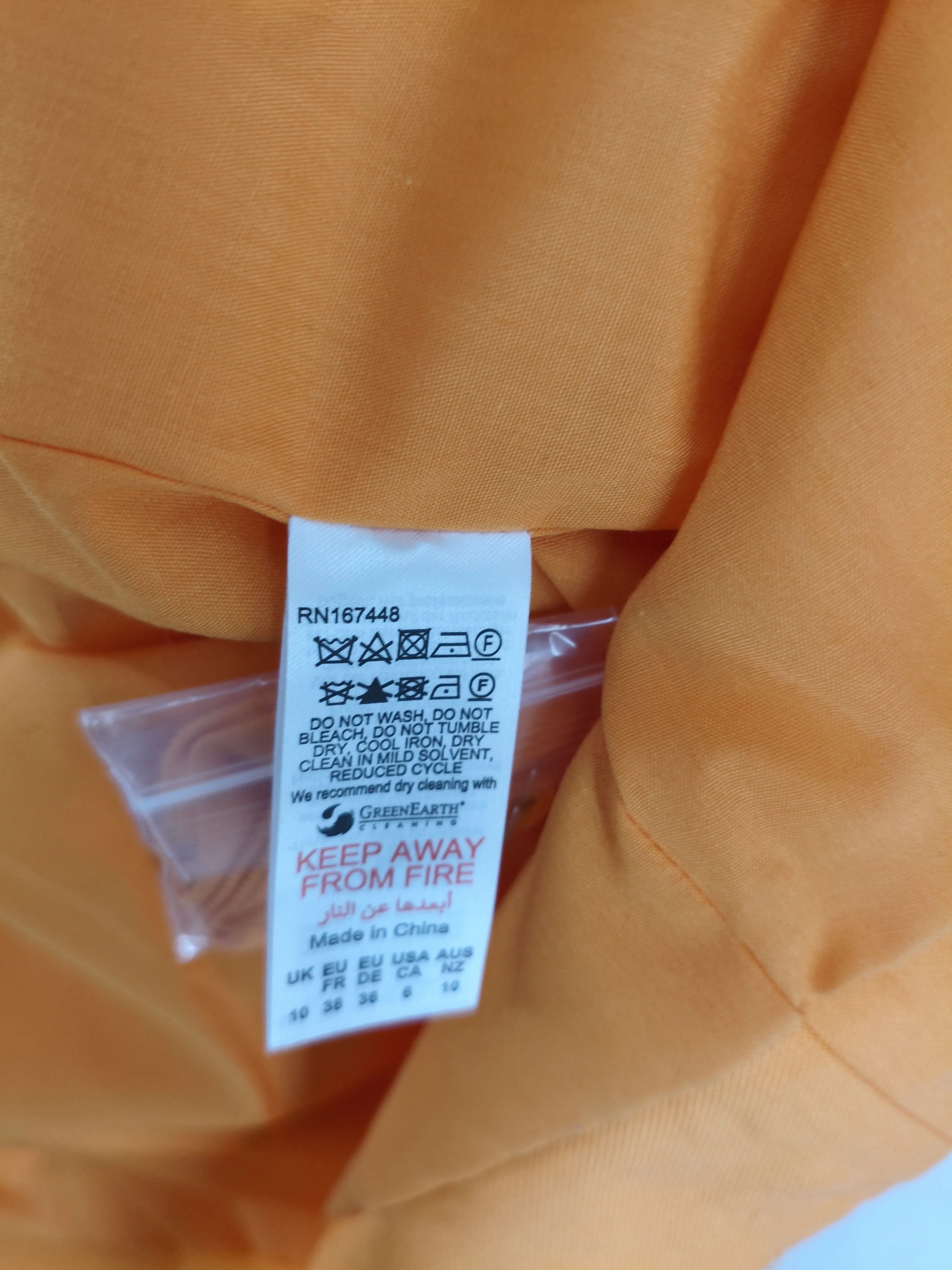 Karen Millen Bodycon Midi Dress UK10 in Orange RRP £219 - Image 7