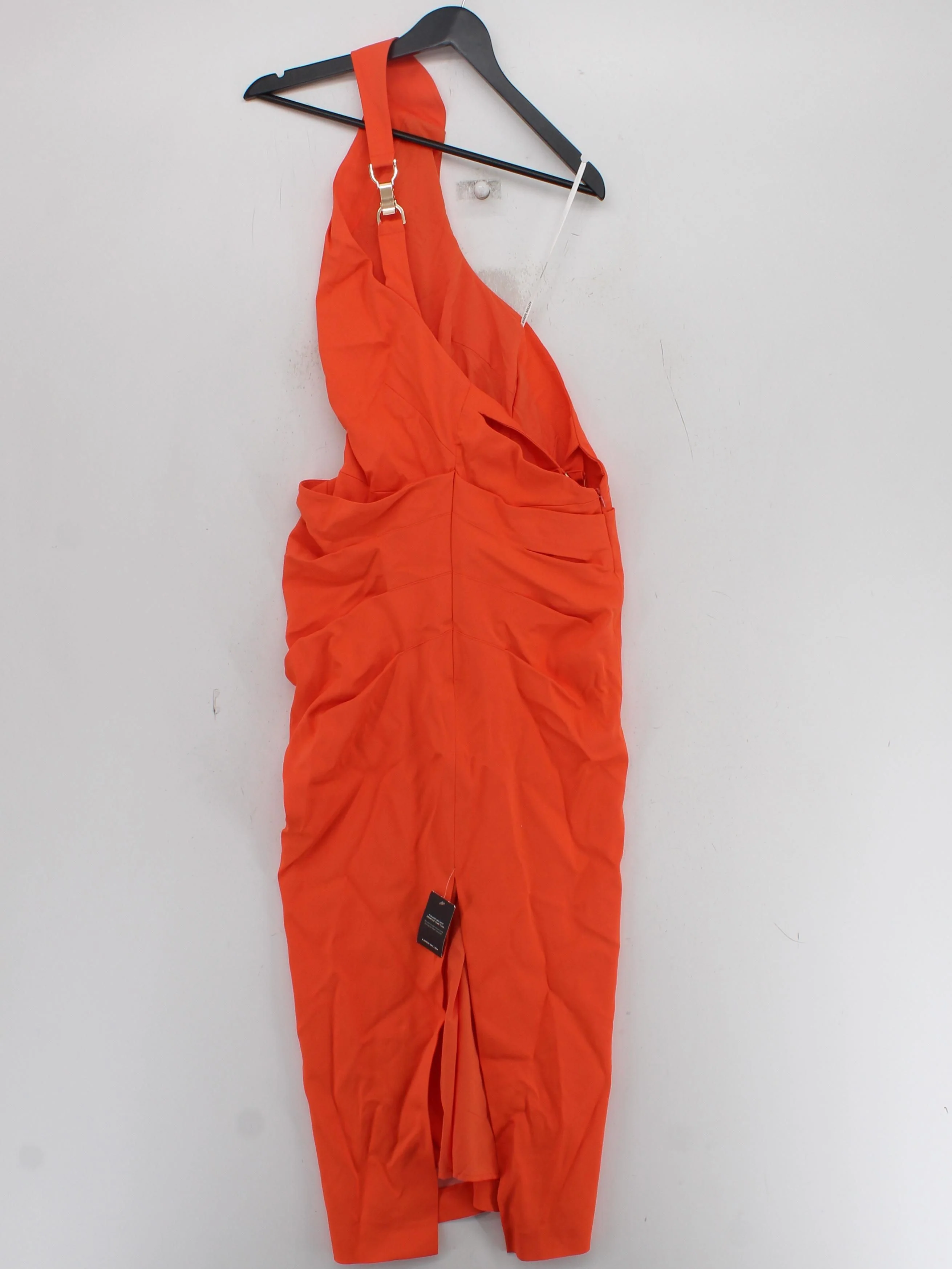 Karen Millen Bodycon Midi Dress UK10 in Orange RRP £239 - Image 2