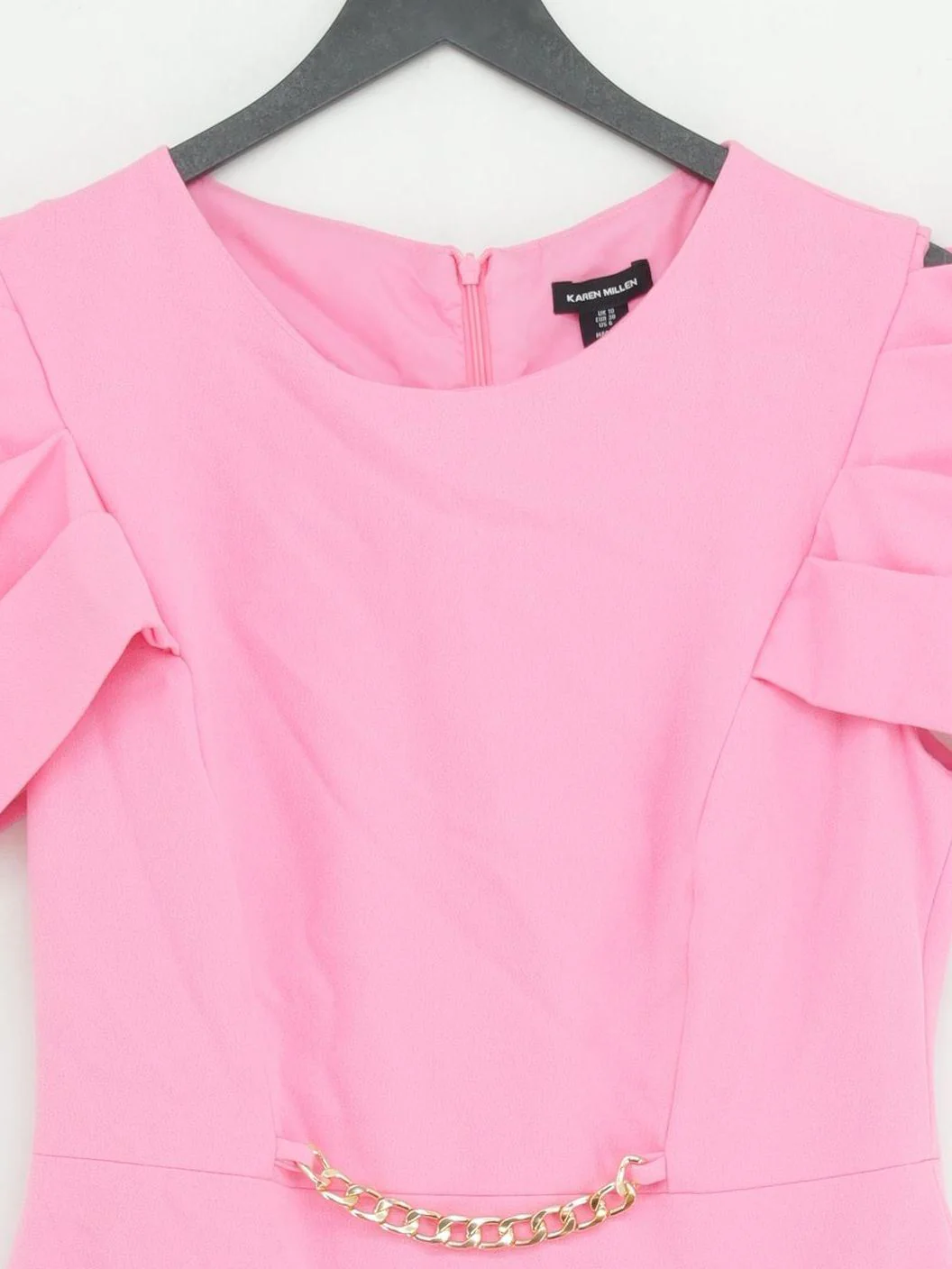 Karen Millen Bodycon Midi Dress UK10 in Pink RRP £229 - Image 3