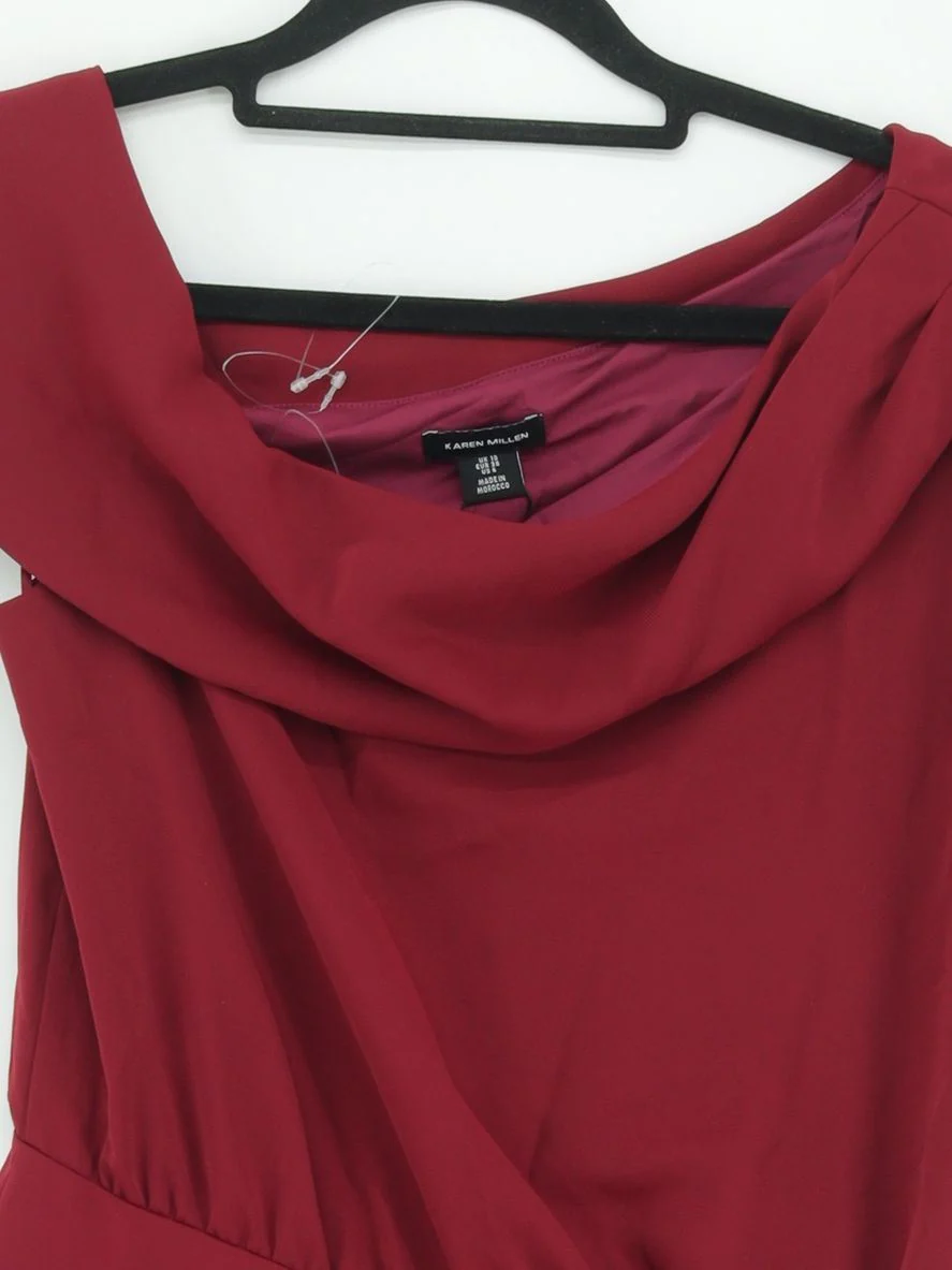 Karen Millen Bodycon Midi Dress UK10 in Red RRP £149 - Image 4