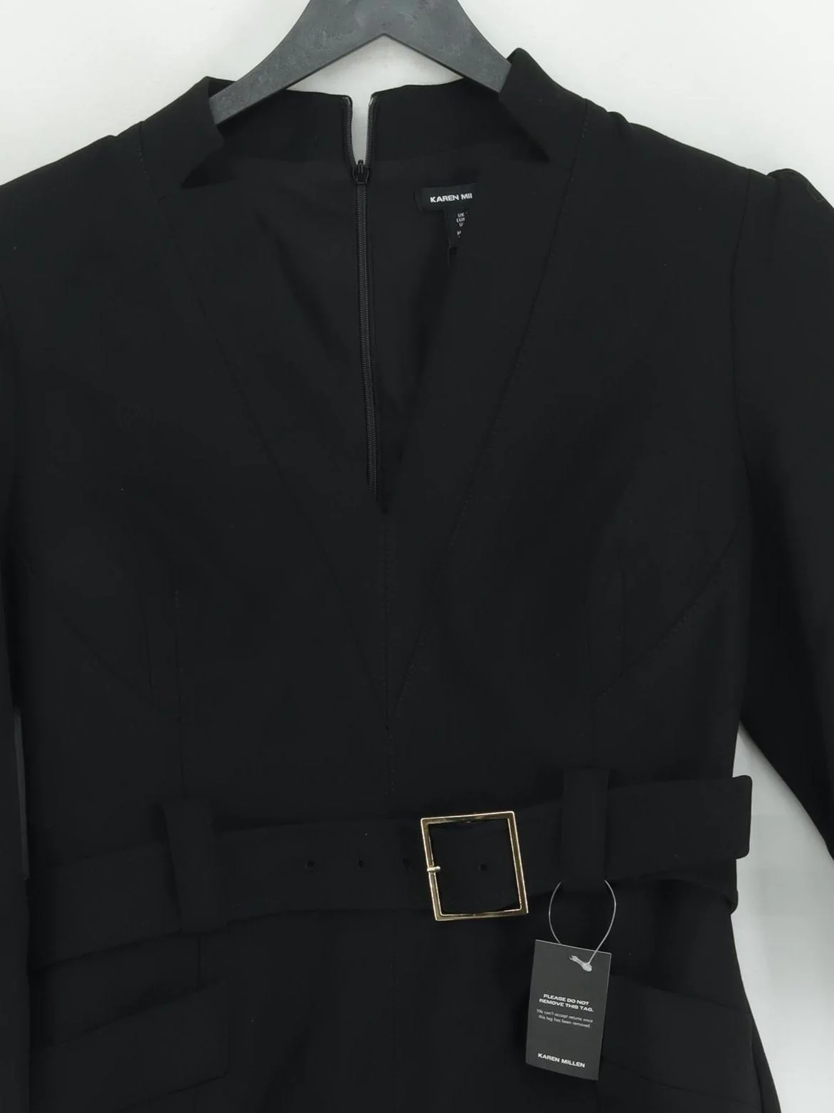 Karen Millen Bodycon Midi Dress UK12 in Black RRP £199 - Image 3