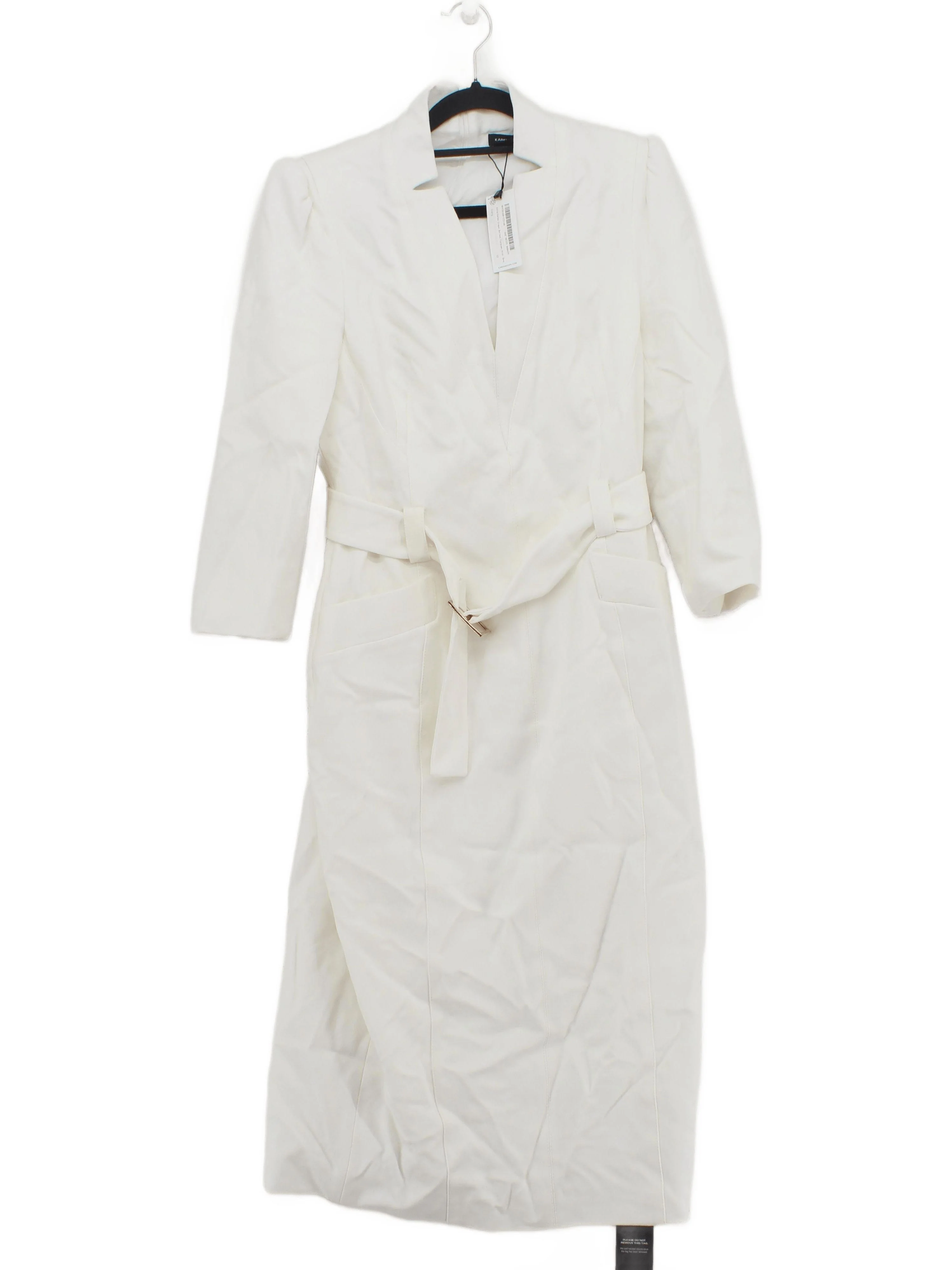 Karen Millen Bodycon Midi Dress UK12 in Cream RRP £199