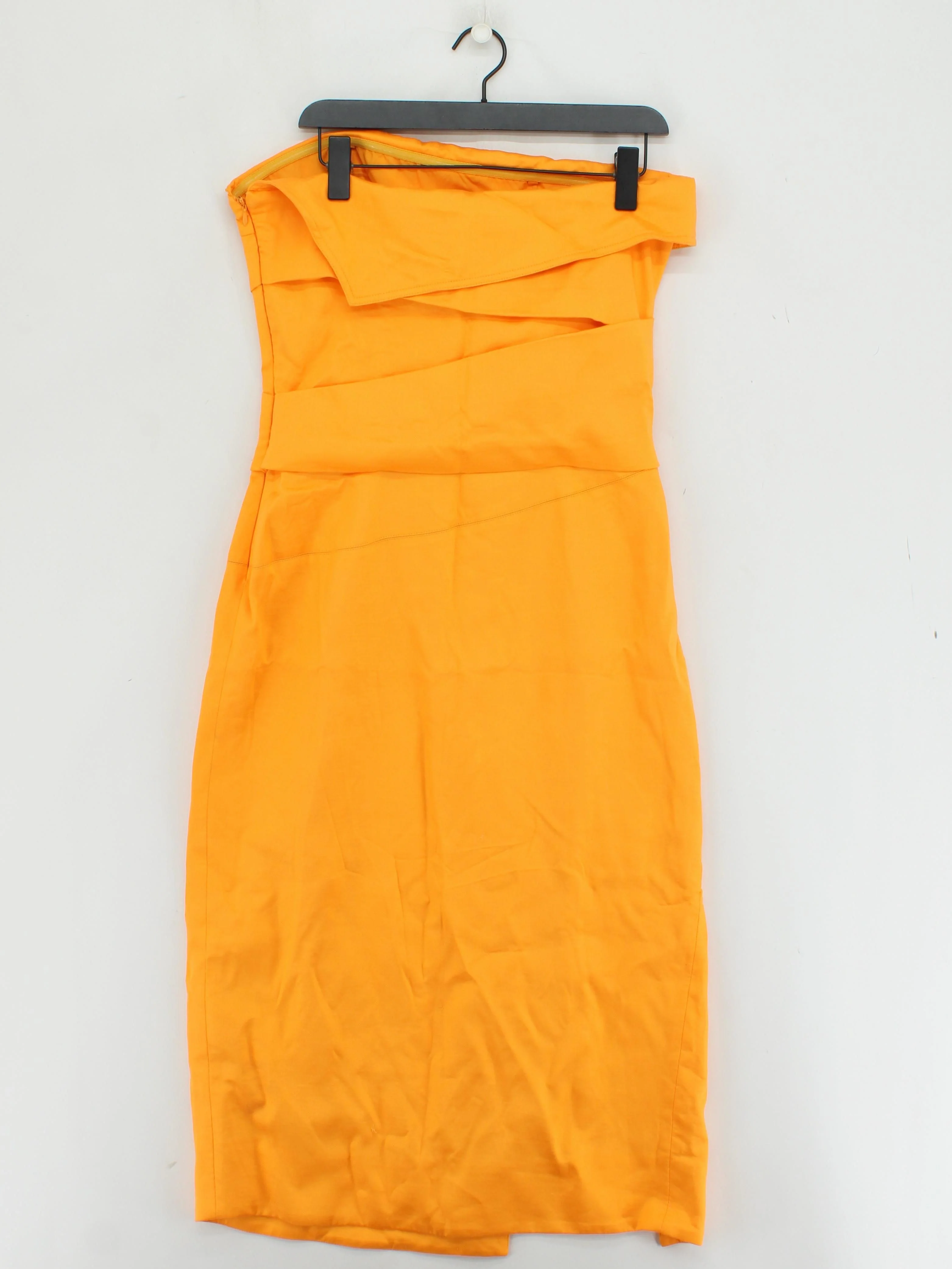 Karen Millen Bodycon Midi Dress UK12 in Orange RRP £219 - Image 2