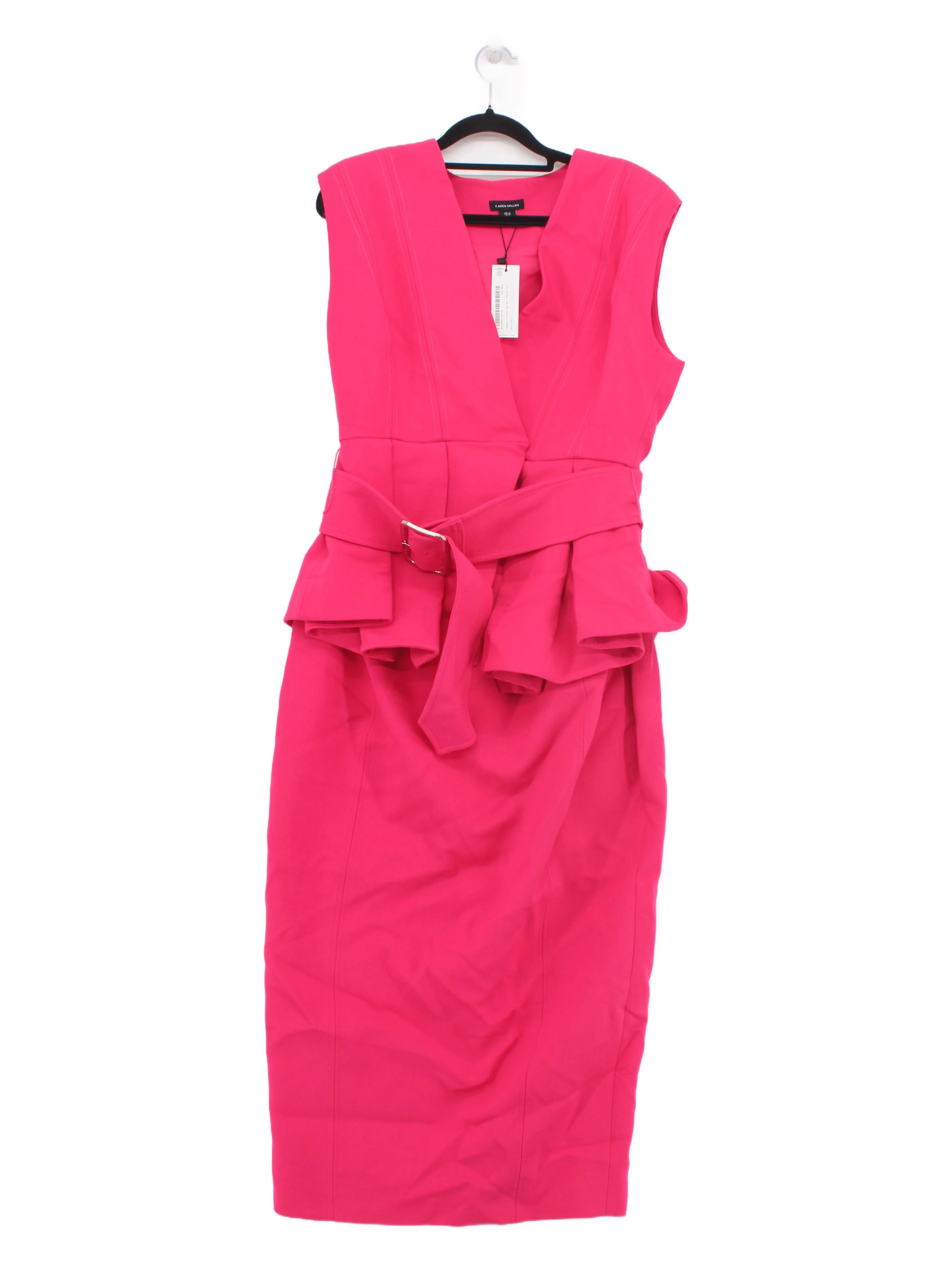 Karen Millen Bodycon Midi Dress UK12 in Pink RRP £229