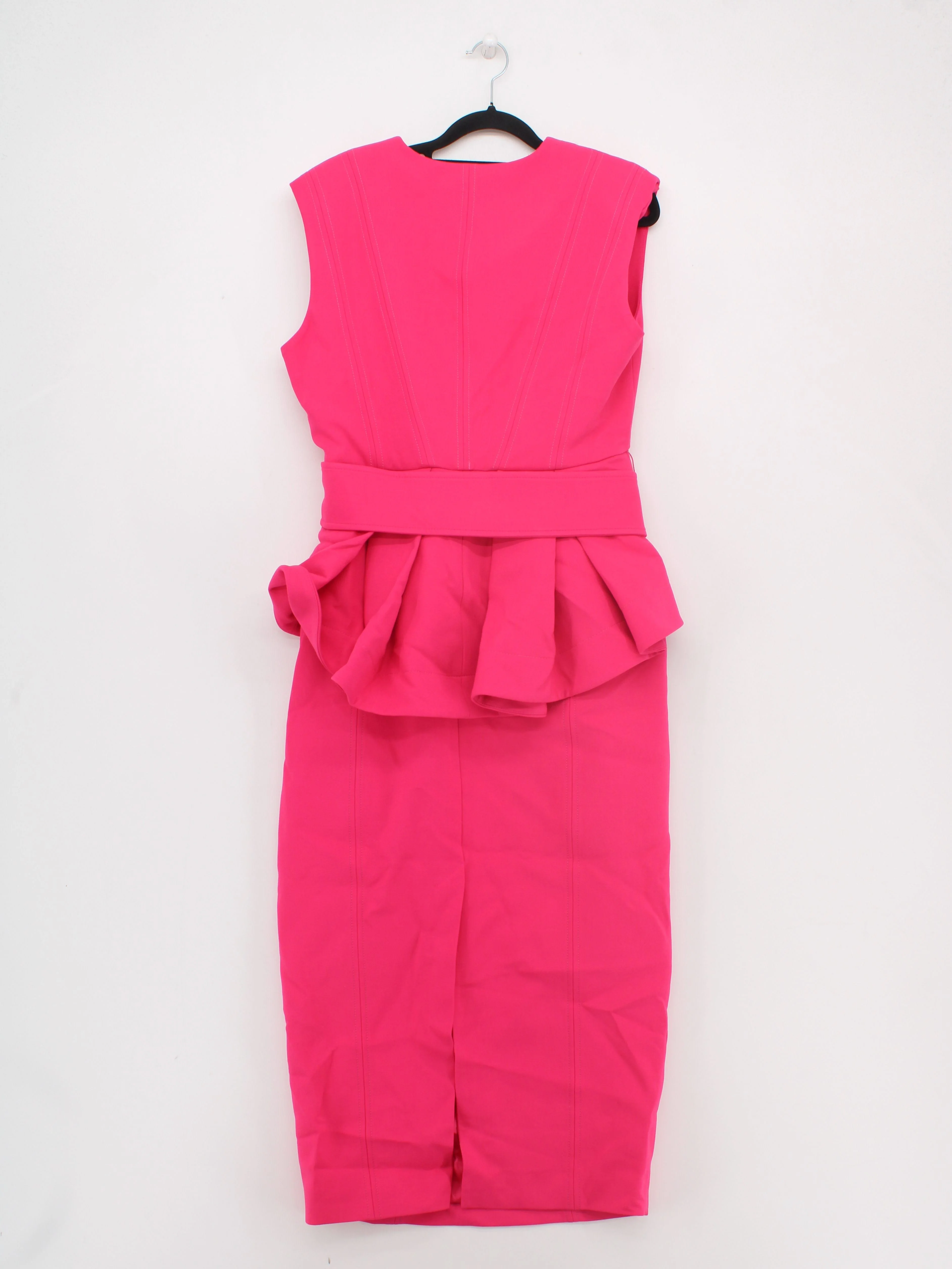 Karen Millen Bodycon Midi Dress UK12 in Pink RRP £229 - Image 2