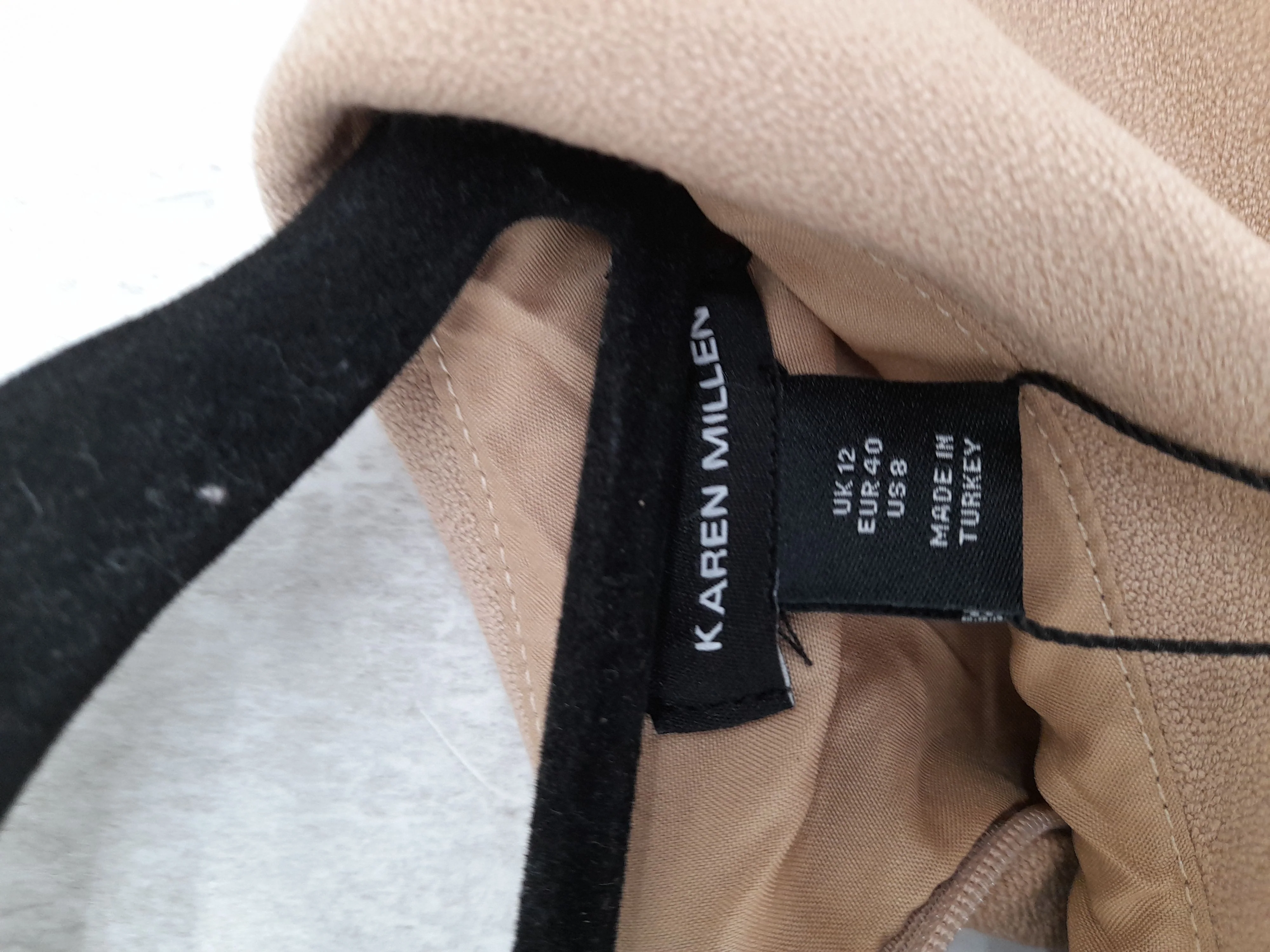 Karen Millen Bodycon Midi Dress UK12 in Tan RRP £199 - Image 6