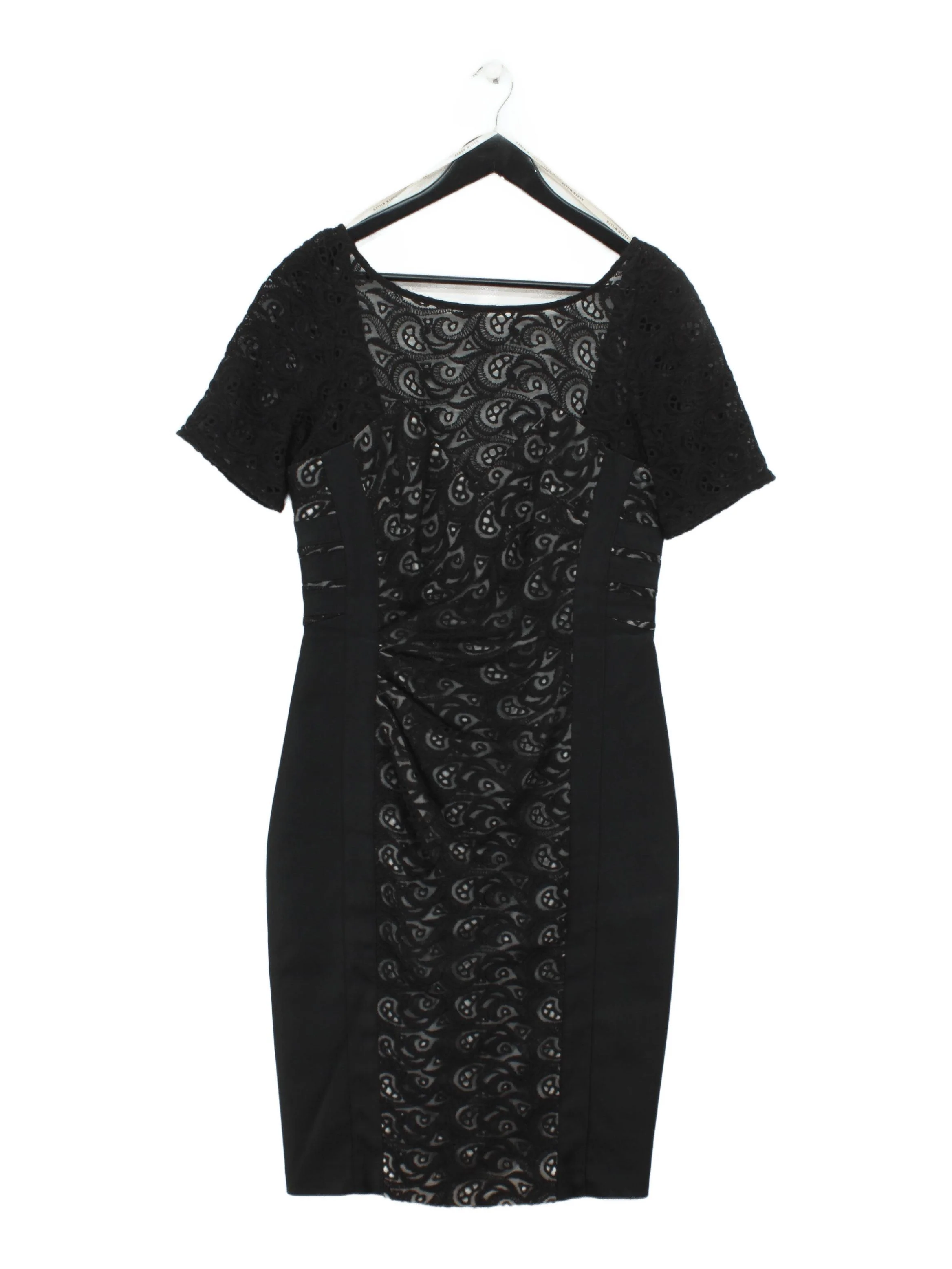 Karen Millen Bodycon Midi Dress UK14 in Black